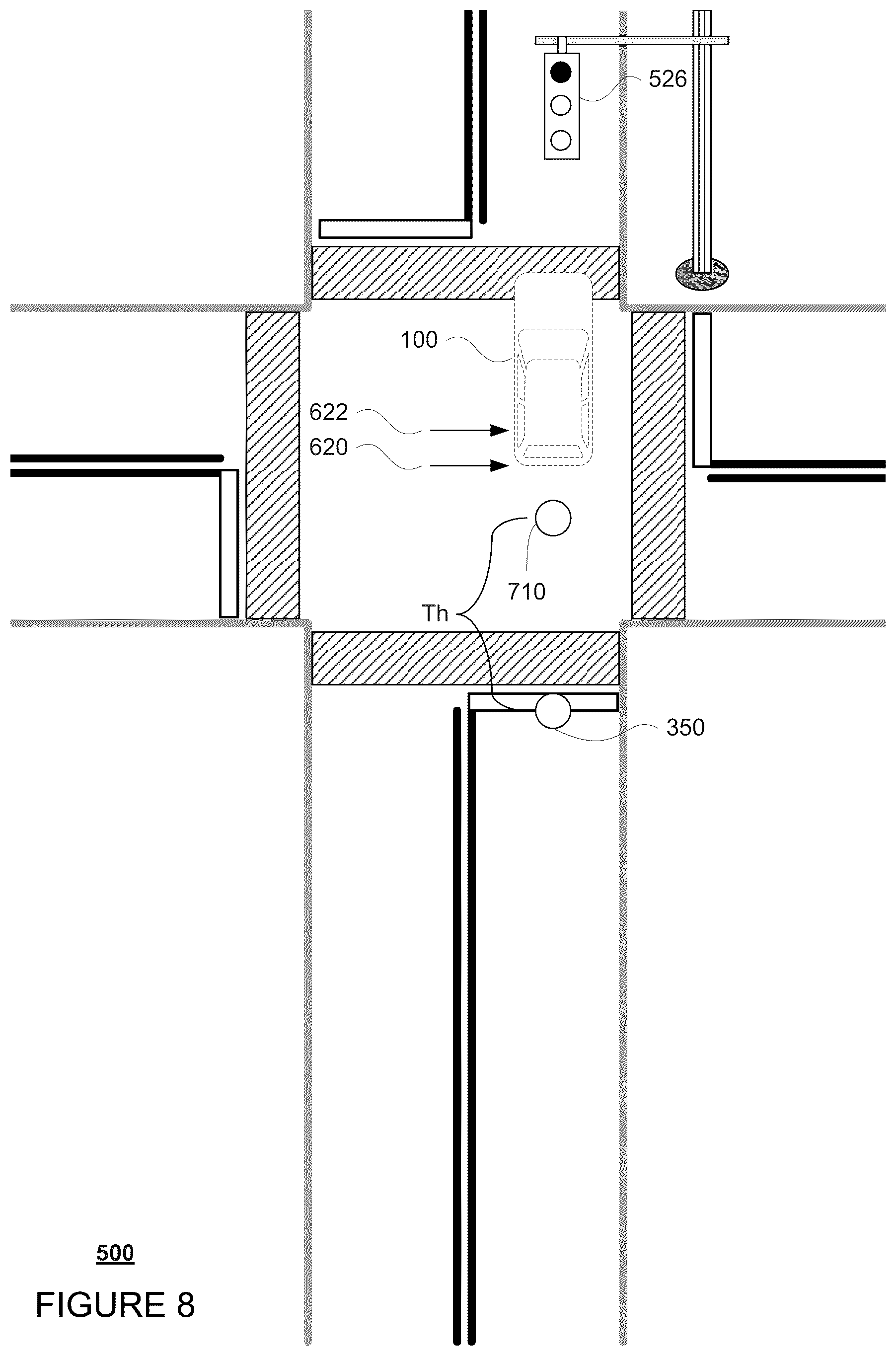 Patent US12472941 Figure 8 – Traffic signal response for autonomous vehicles