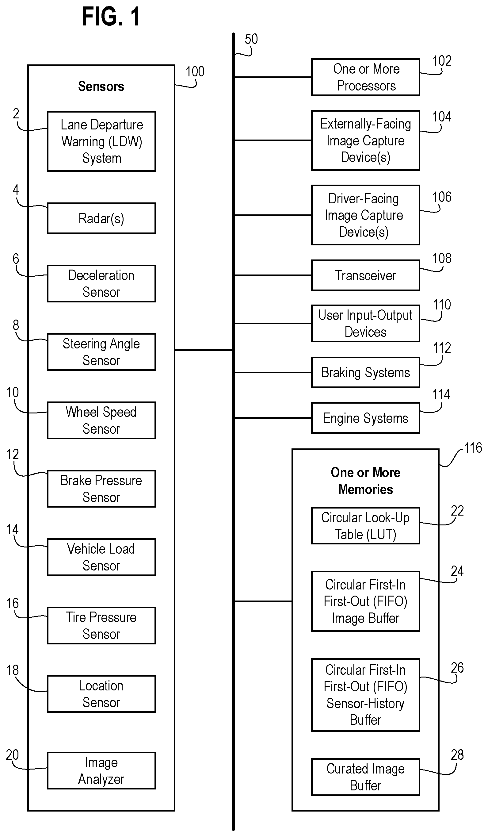 Patent US12472943 Figure 1 – System and method for insight-triggered opportunistic imaging in a vehicle