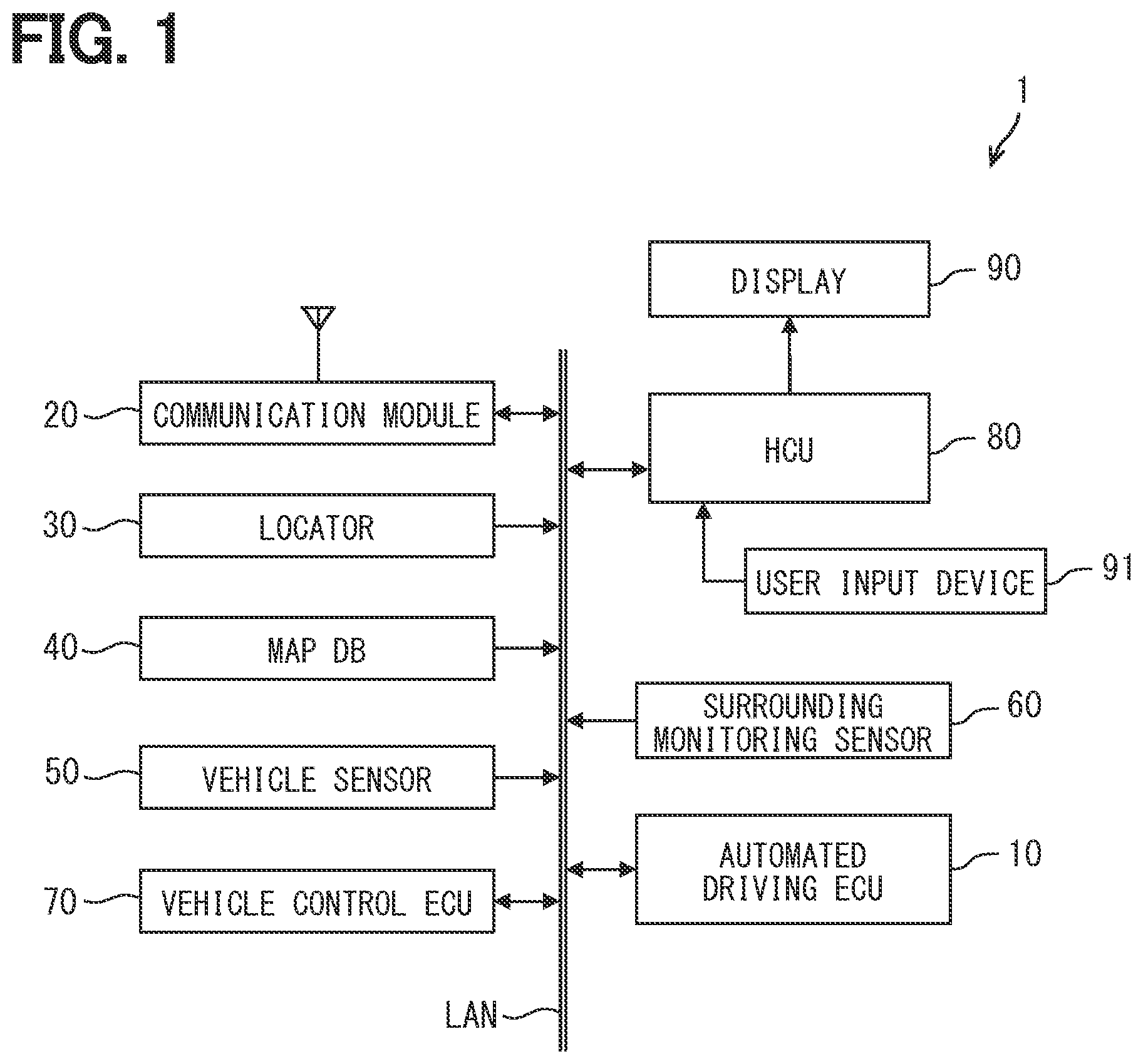 Patent US12472950 Figure 1 – Control device for vehicle and control method for vehicle