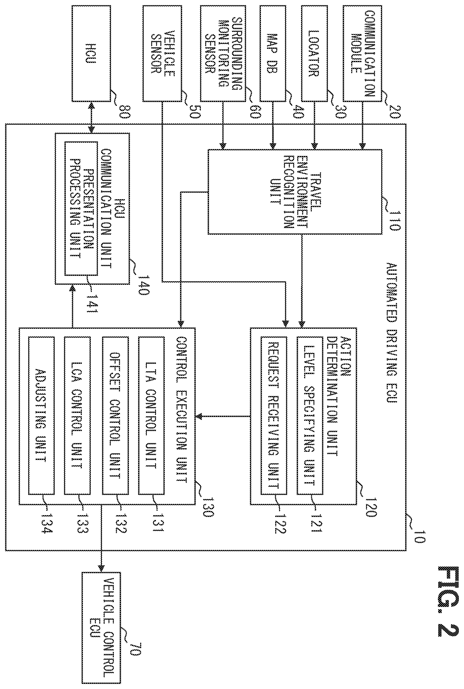 Patent US12472950 Figure 2 – Control device for vehicle and control method for vehicle