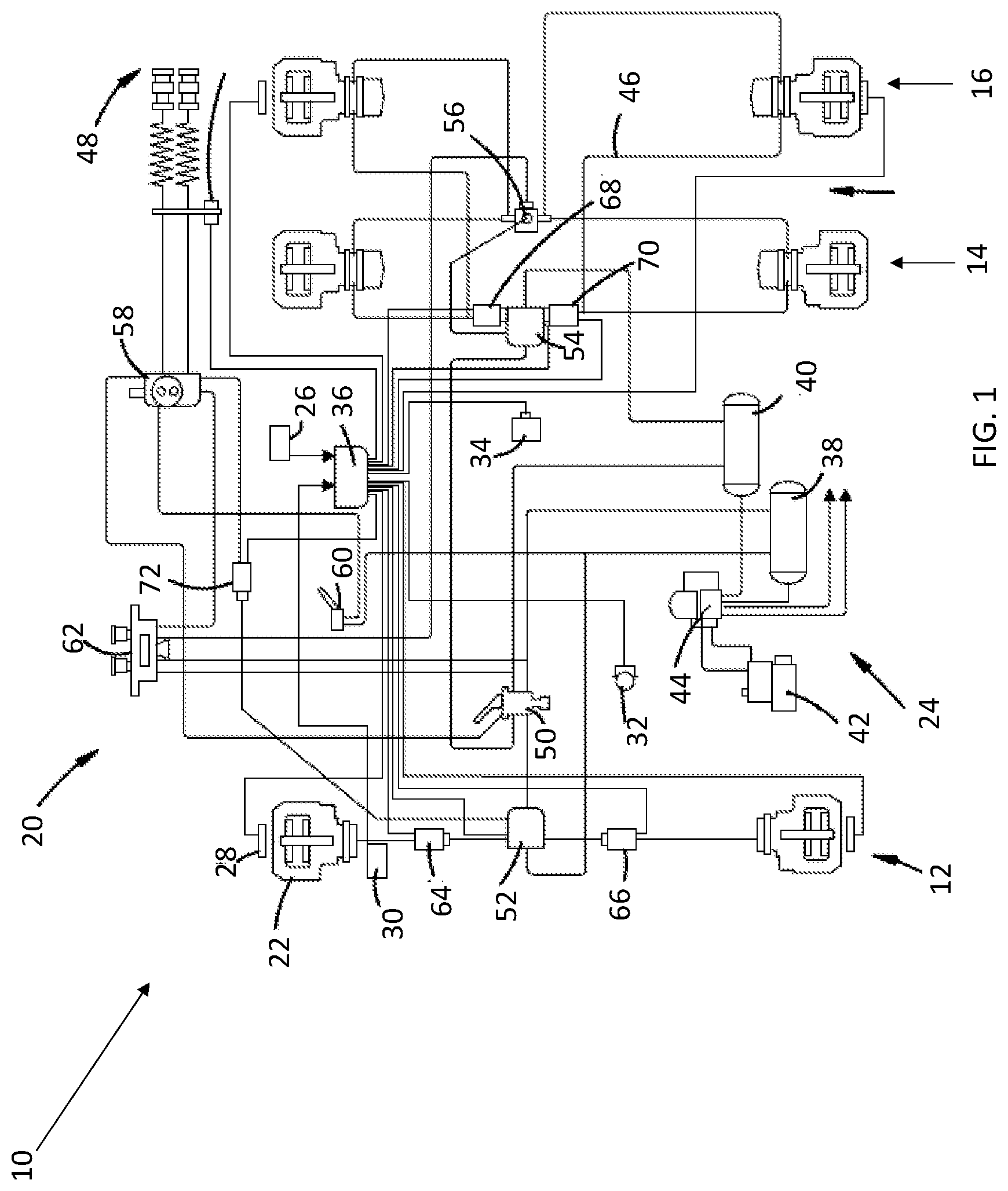 Patent US12472962 Figure 1 – System and method for testing vehicle brake and steering systems