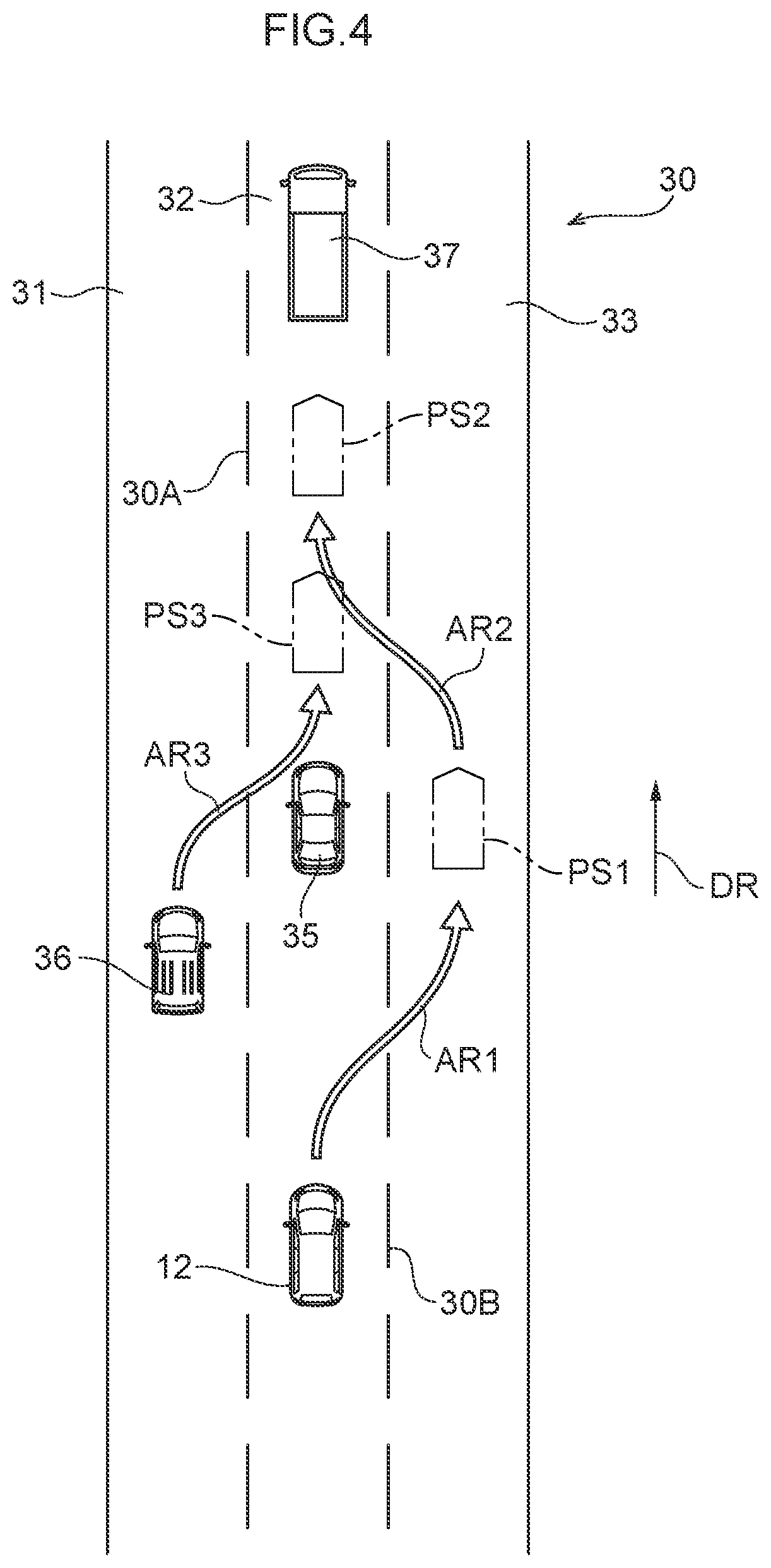 Patent US12472972 Figure 4 – Vehicle control device, vehicle control method, non-transitory storage medium