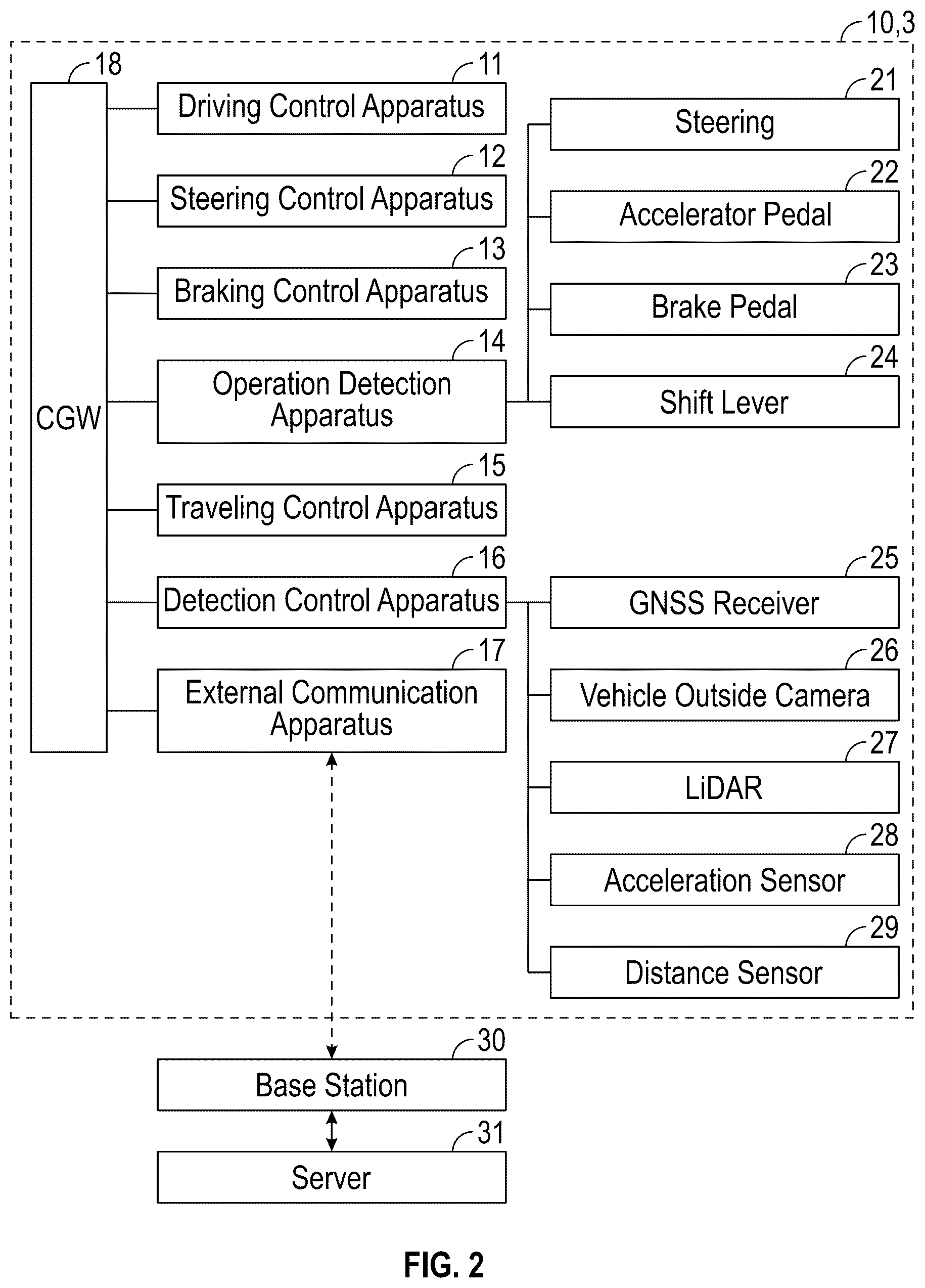 Patent US12472977 Figure 2 – Vehicle position generation apparatus, vehicle, and server