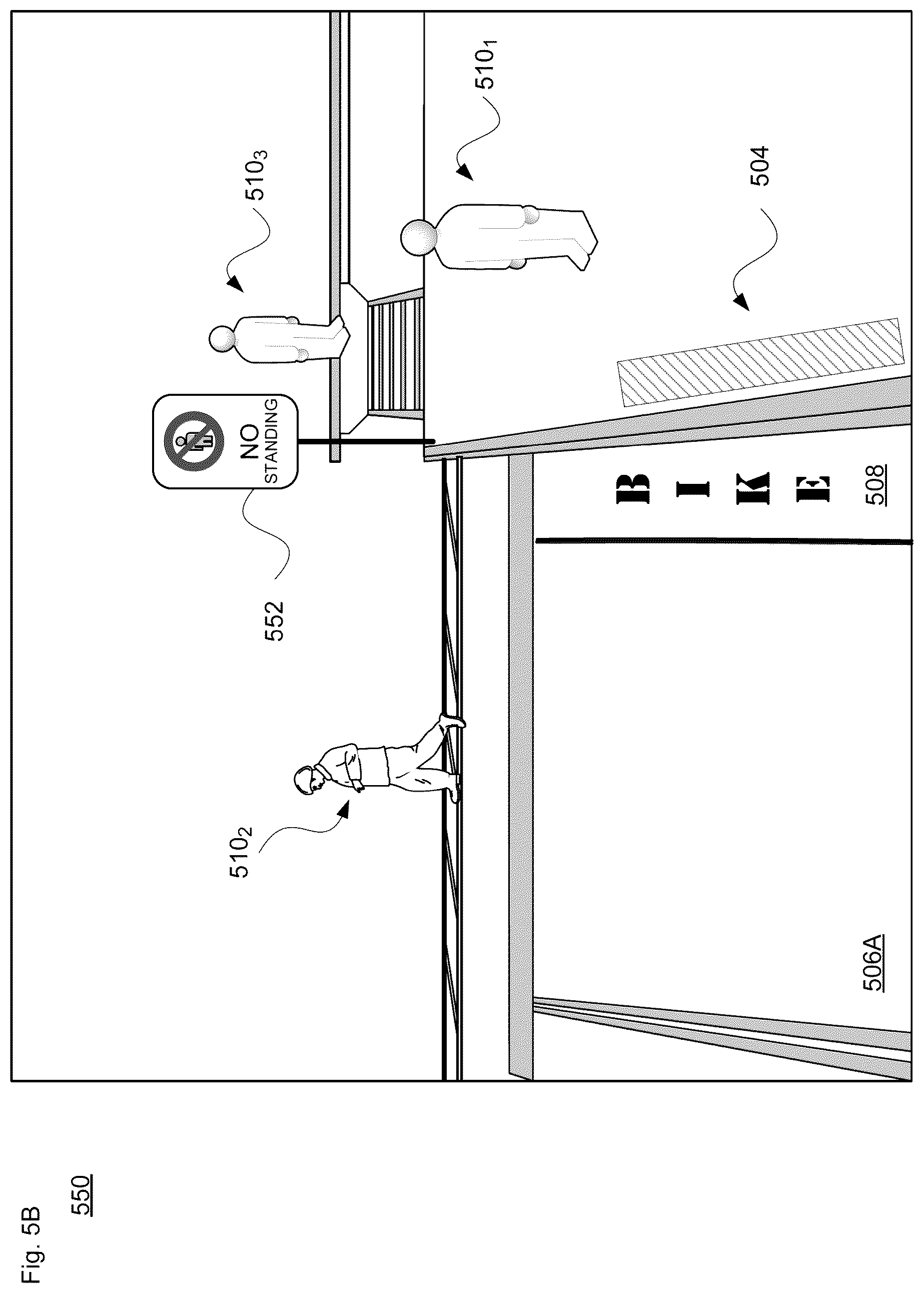 Patent US12472987 Figure 12 – Pick-up and drop-off signals for managing double parking obstruction
