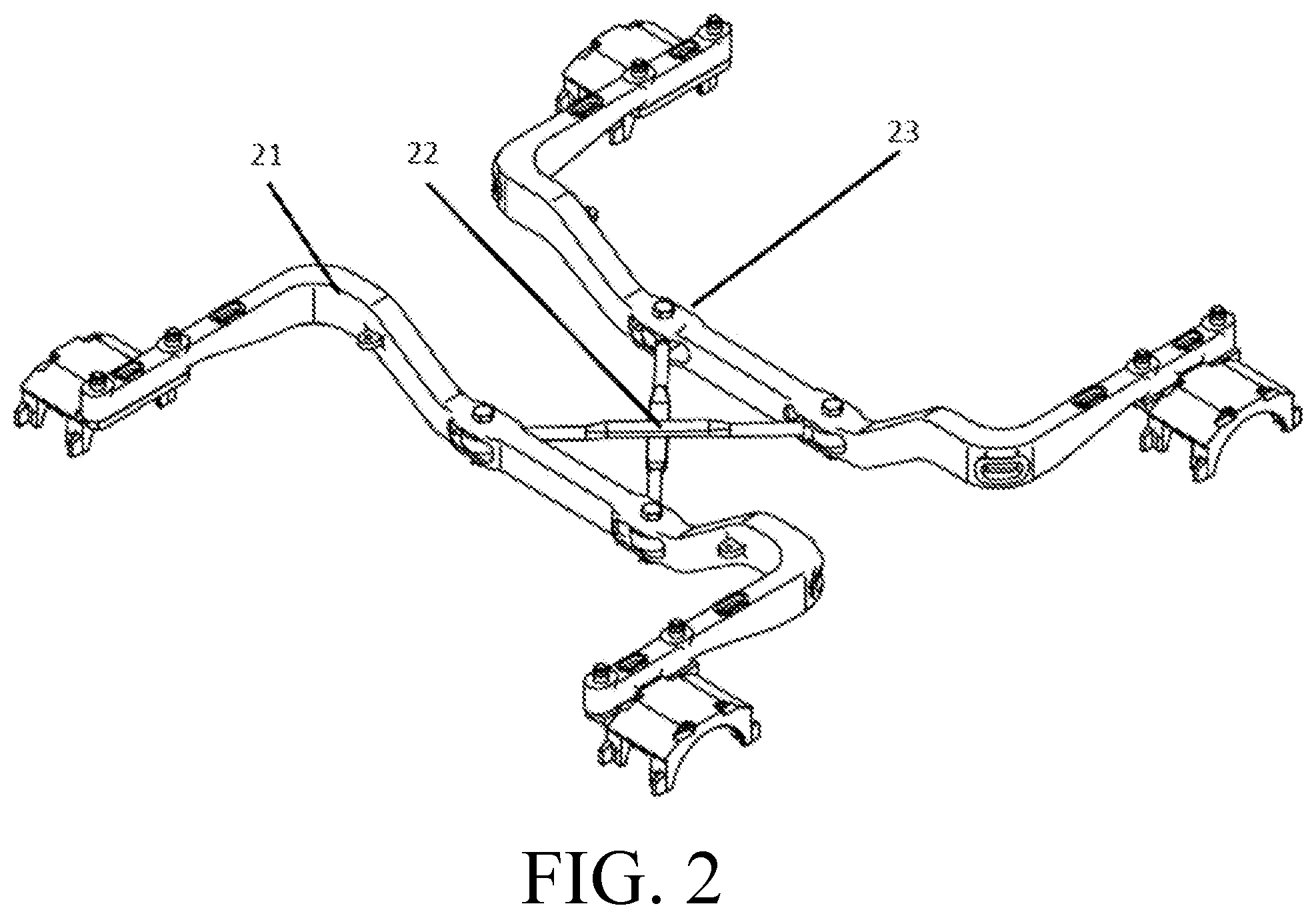 Patent US12472996 Figure 2 – Underneath type railway freight car bogie wheelset radial device