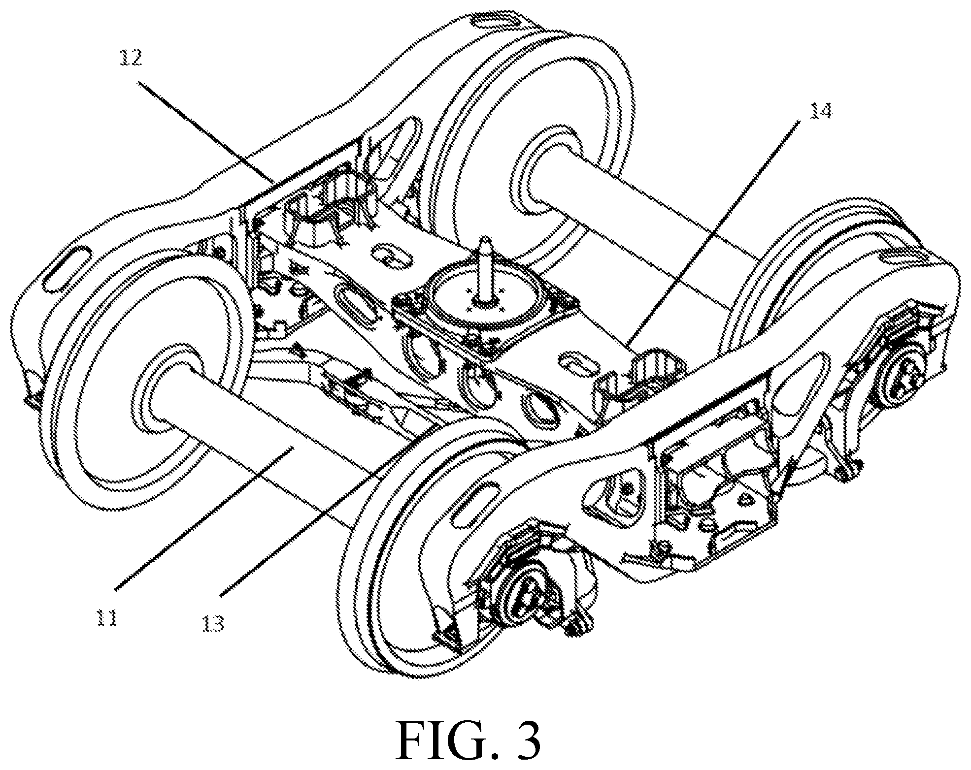 Patent US12472996 Figure 3 – Underneath type railway freight car bogie wheelset radial device