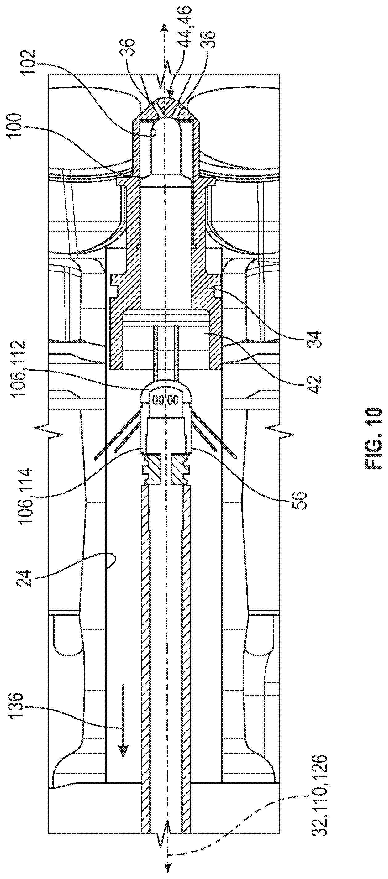 Patent US12479013 Figure 8 – Tooling assembly for cleaning a cylinder head using pressurized fluid and a method for the same
