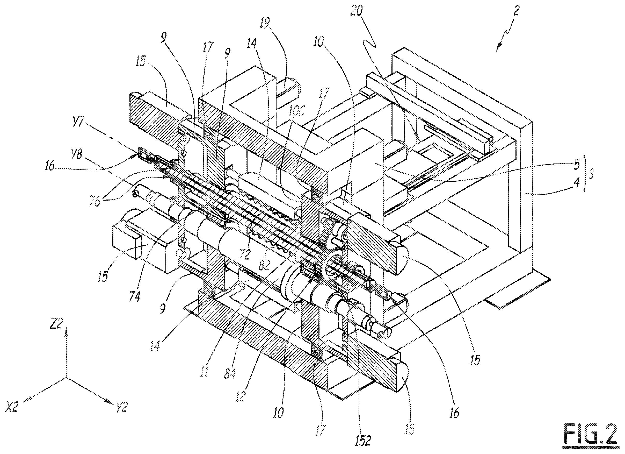 Patent US12479017 Figure 2 – Billet rolling mill equipped with a manipulator subassembly and method for controlling such a rolling mill