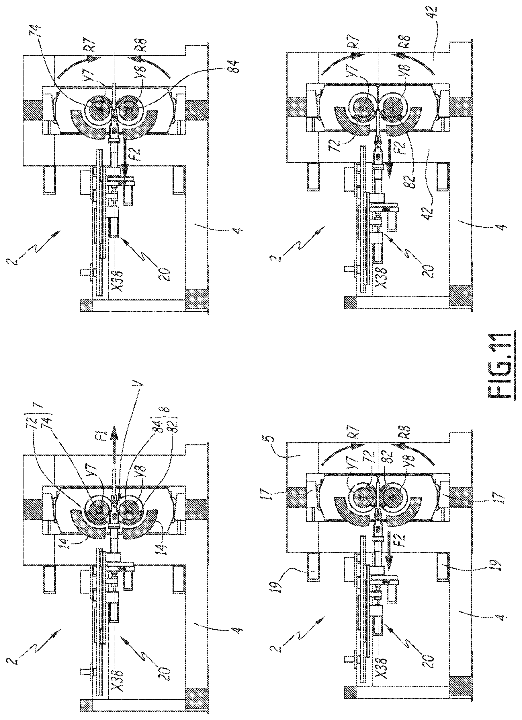 Patent US12479017 Figure 11 – Billet rolling mill equipped with a manipulator subassembly and method for controlling such a rolling mill