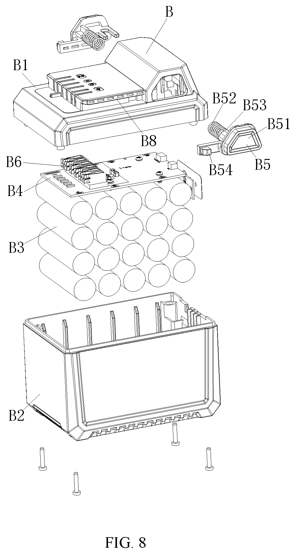 Patent US12479038 Figure 7 – Handheld lithium battery threading machine and threading method