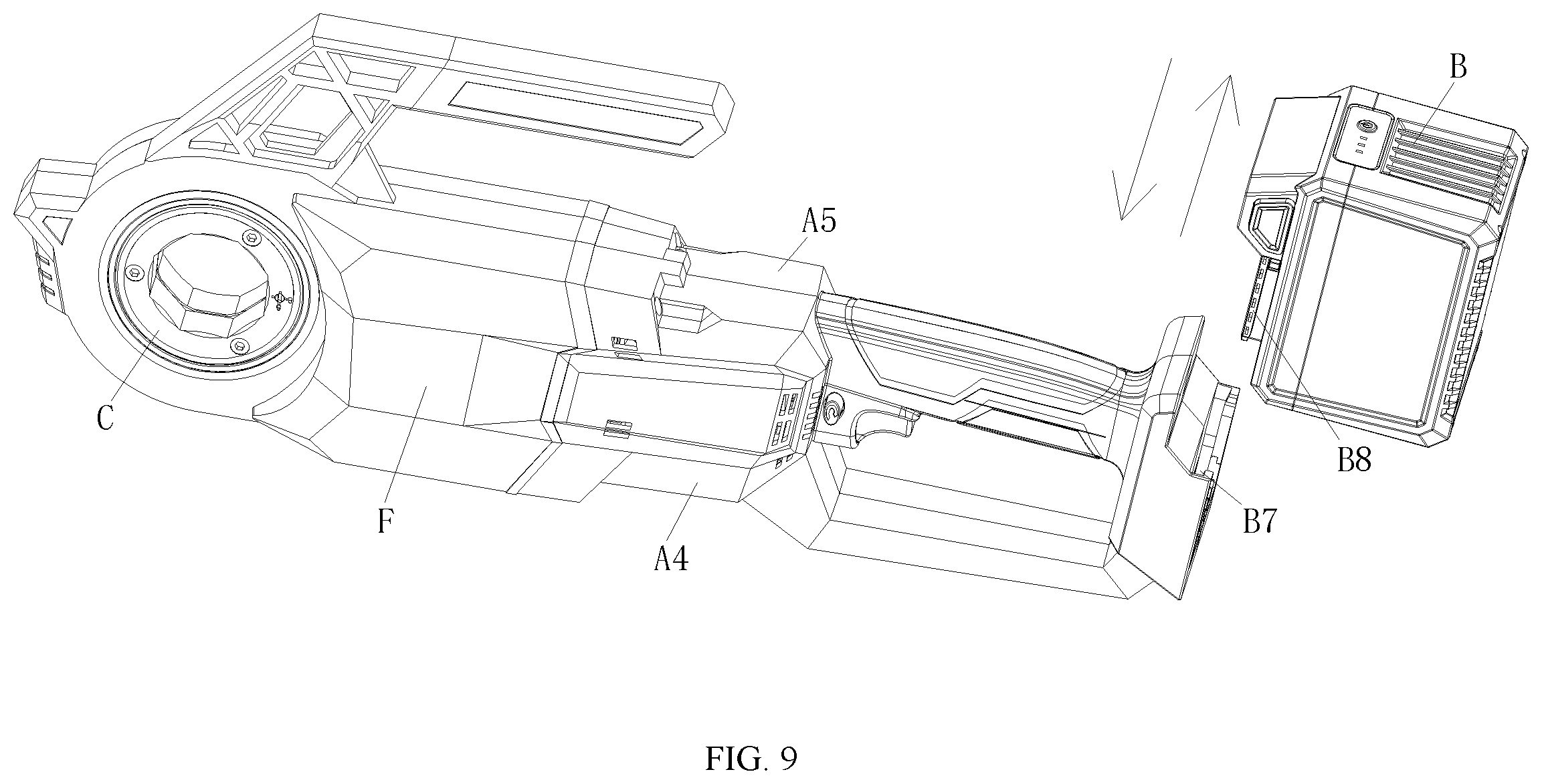 Patent US12479038 Figure 8 – Handheld lithium battery threading machine and threading method
