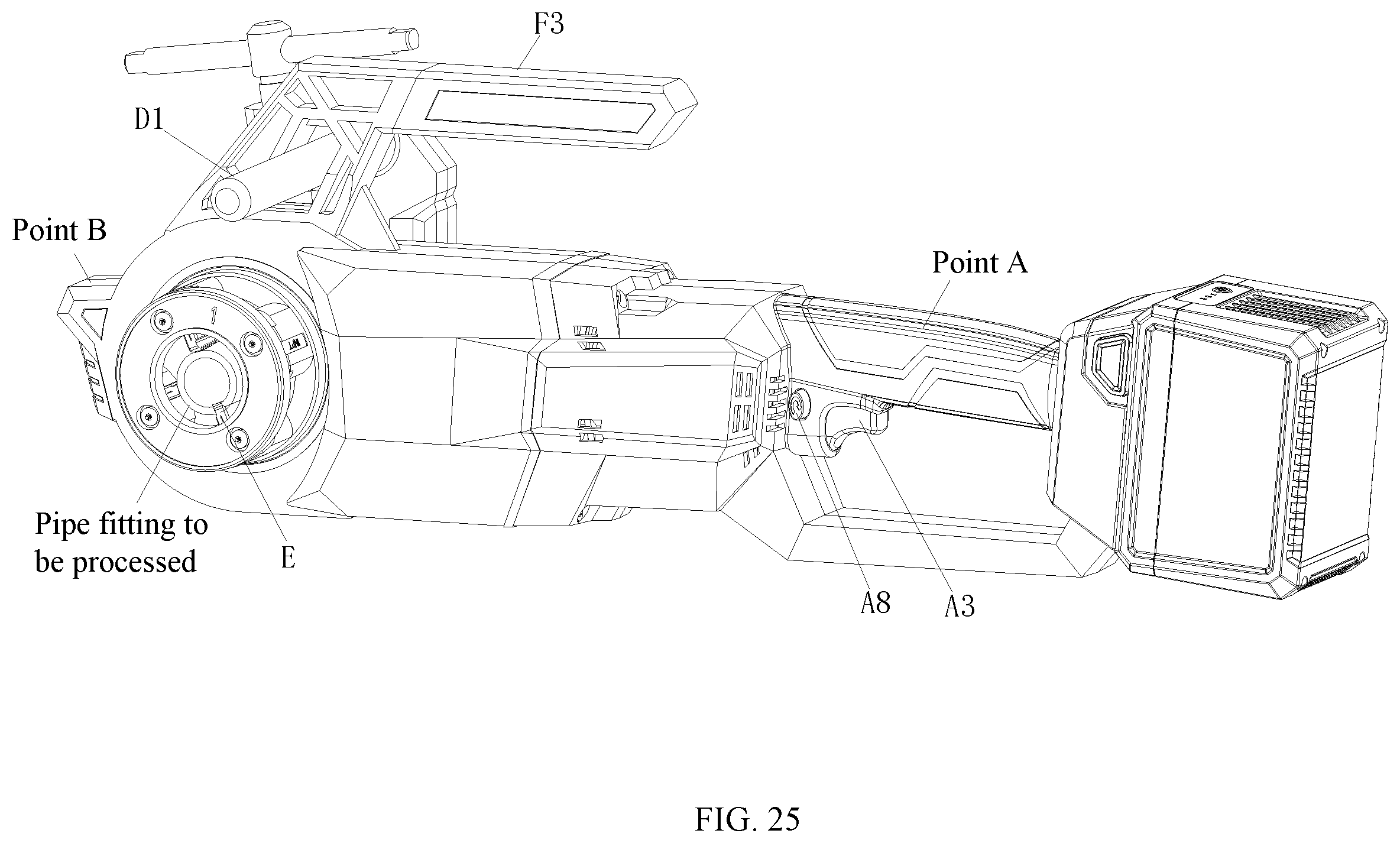 Patent US12479038 Figure 16 – Handheld lithium battery threading machine and threading method