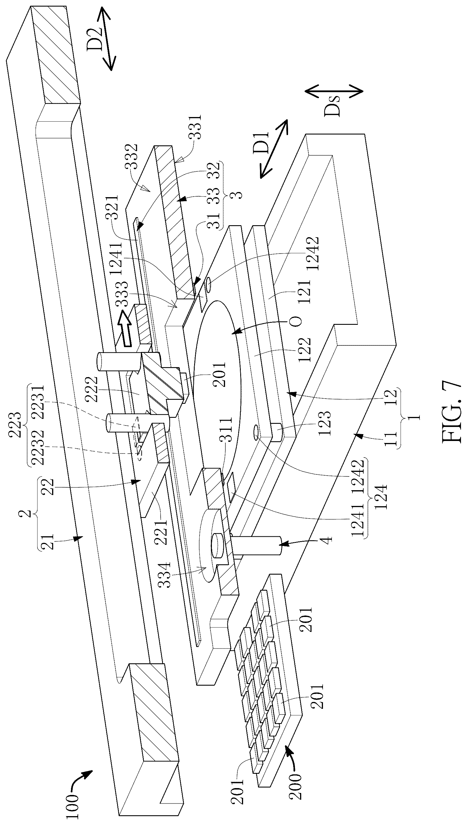 Patent US12479084 Figure 7 – Multi-axis operation apparatus in opposite arrangement