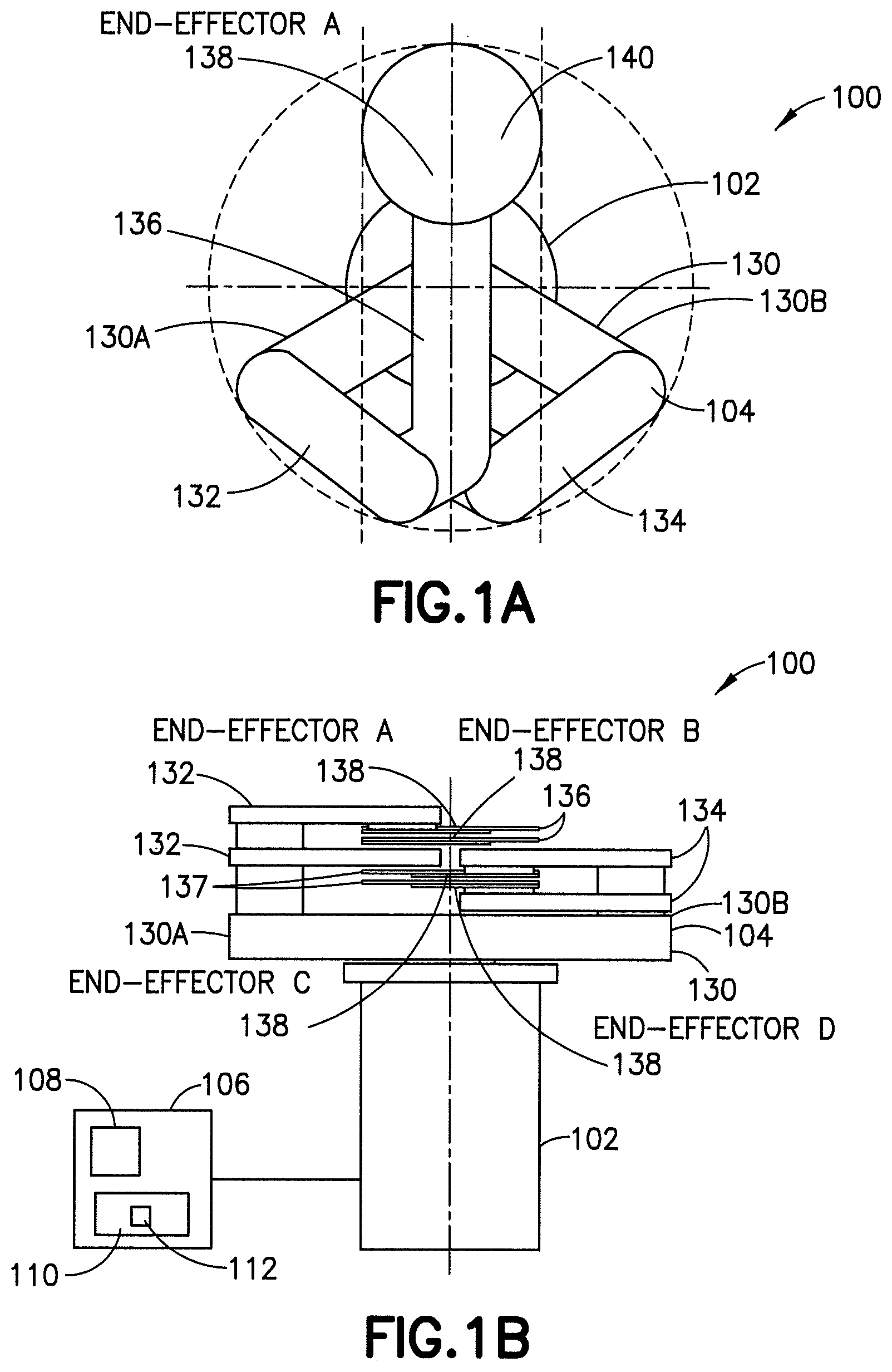 Patent US12479085 — Material-handling robot with multiple semi-independent arms — Figure 1