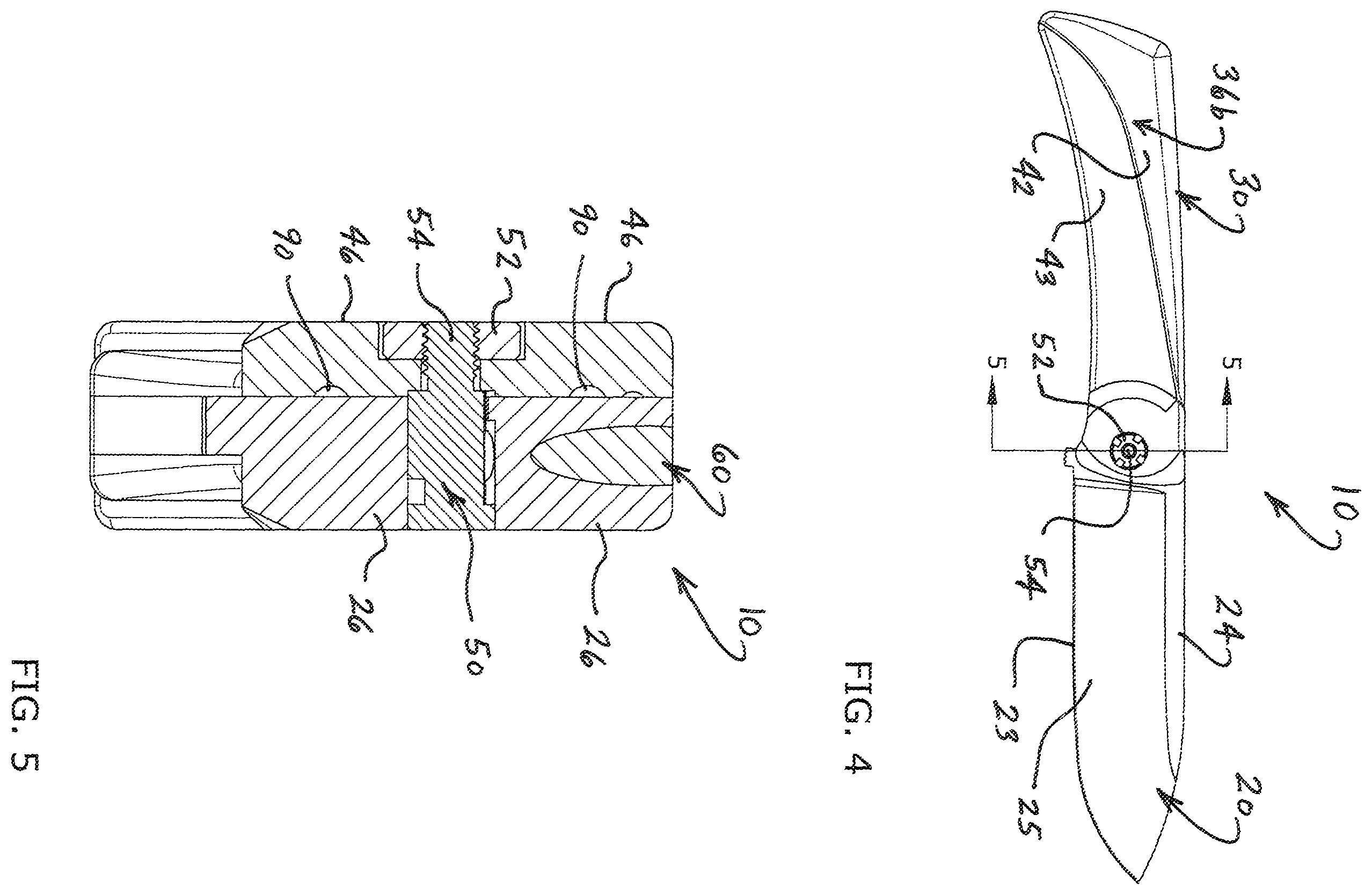 Patent US12479115 Figure 4 – Fixed blade folding knife assembly