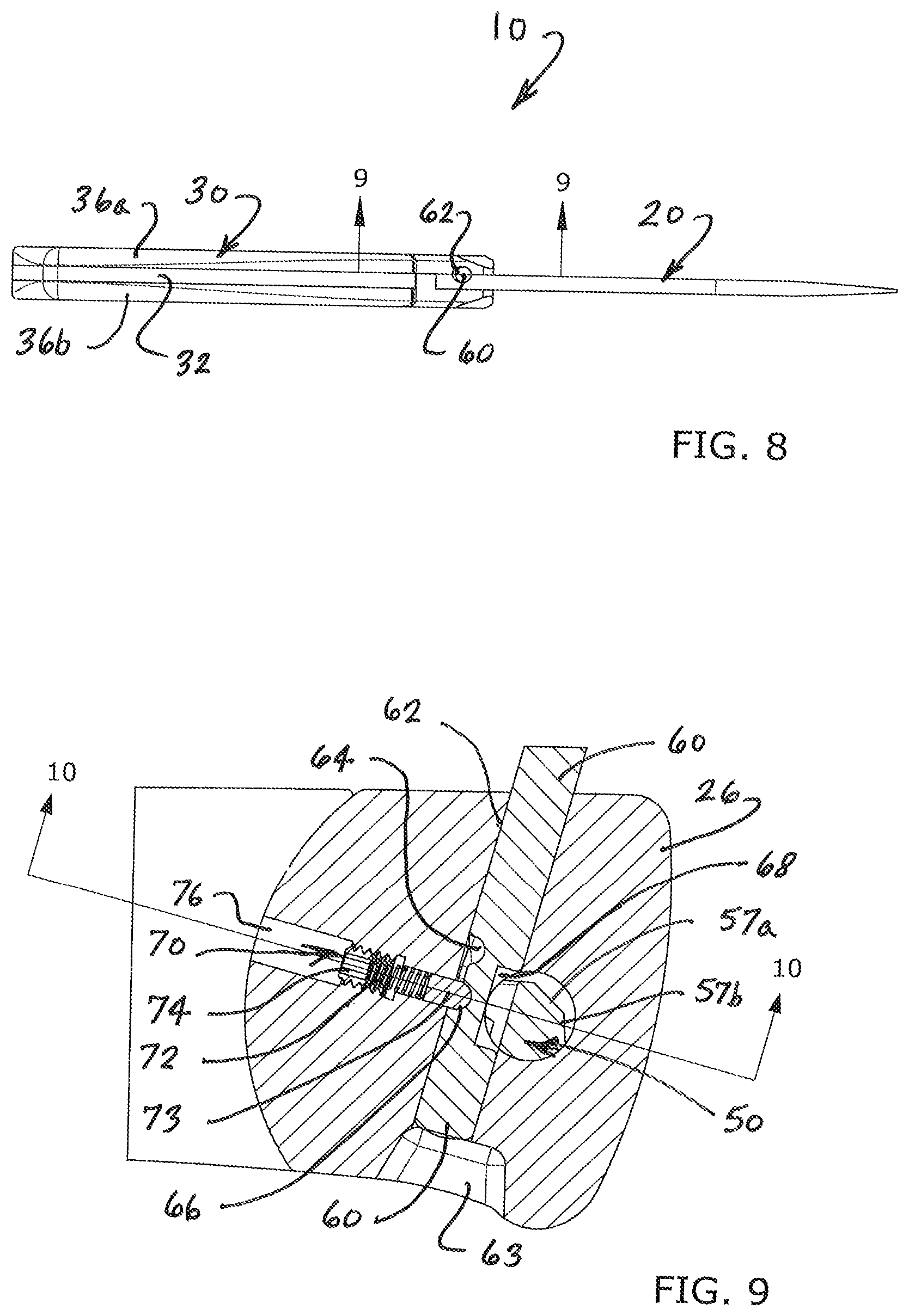 Patent US12479115 Figure 6 – Fixed blade folding knife assembly