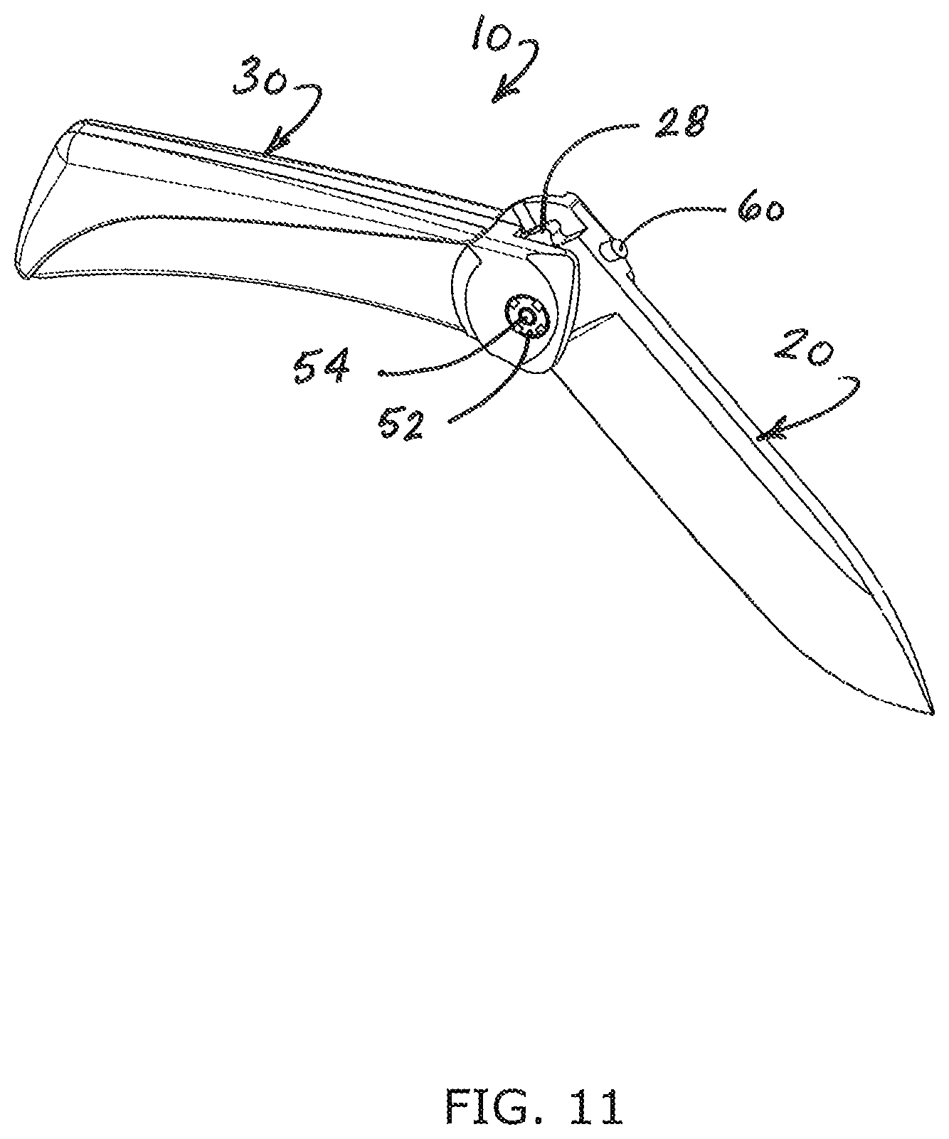 Patent US12479115 Figure 8 – Fixed blade folding knife assembly