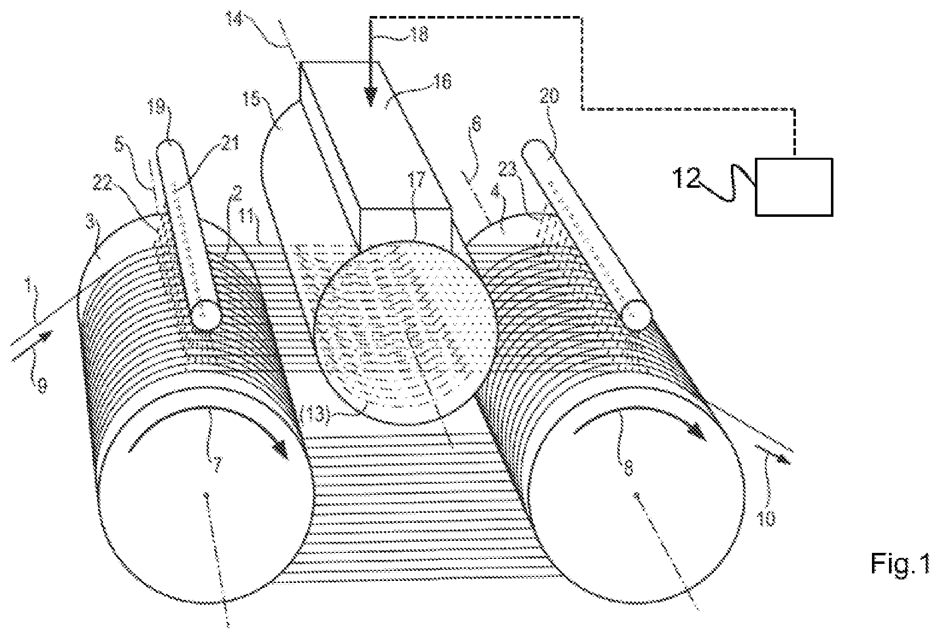 Patent US12479128 Figure 1 – Method for producing semiconductor wafers using a wire saw, wire saw, and semiconductor wafers made of monocrystalline silicon