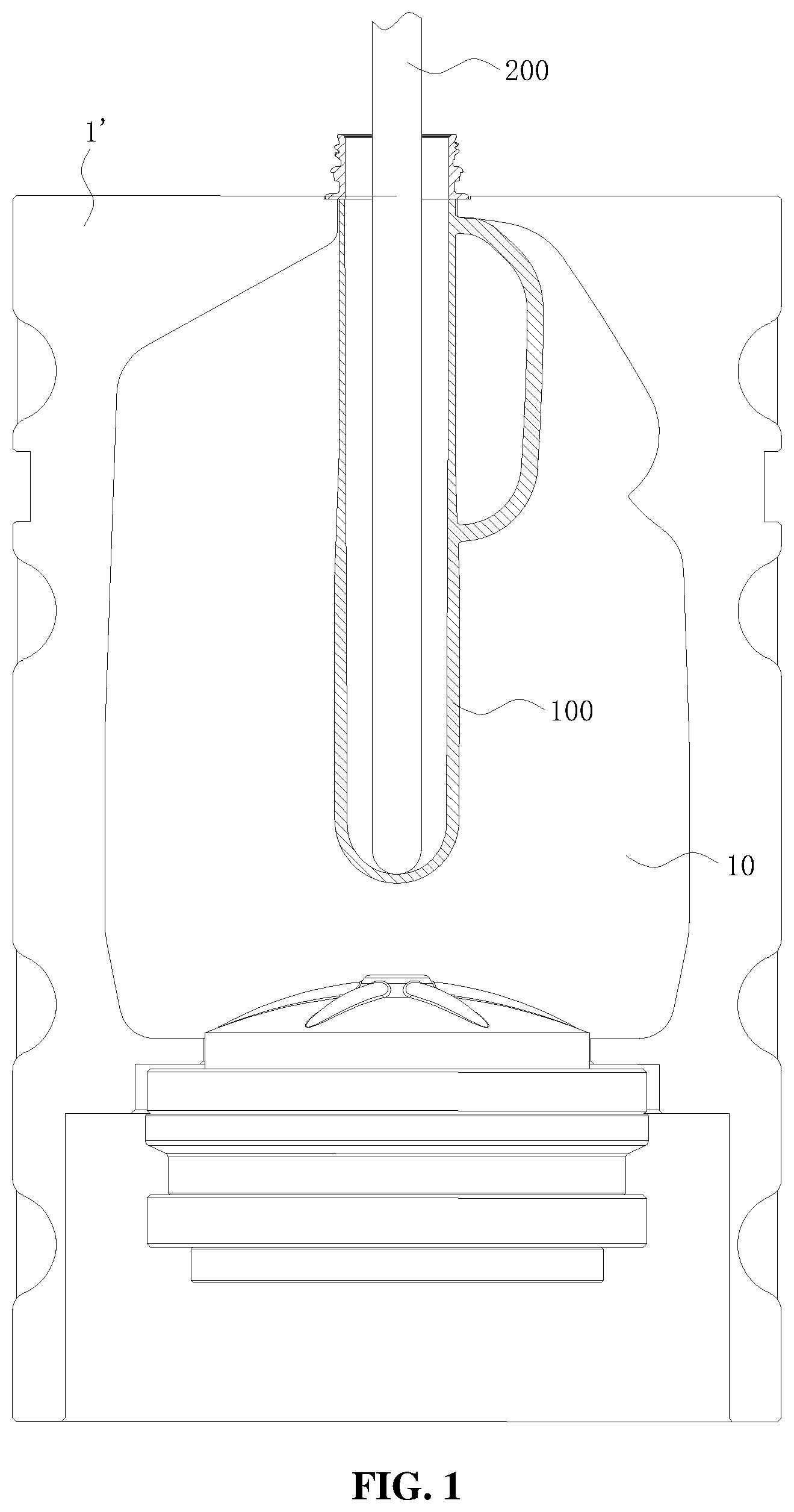 Patent US12479150 Figure 1 – Bottle blowing mold, bottle blowing machine and plastic bottle