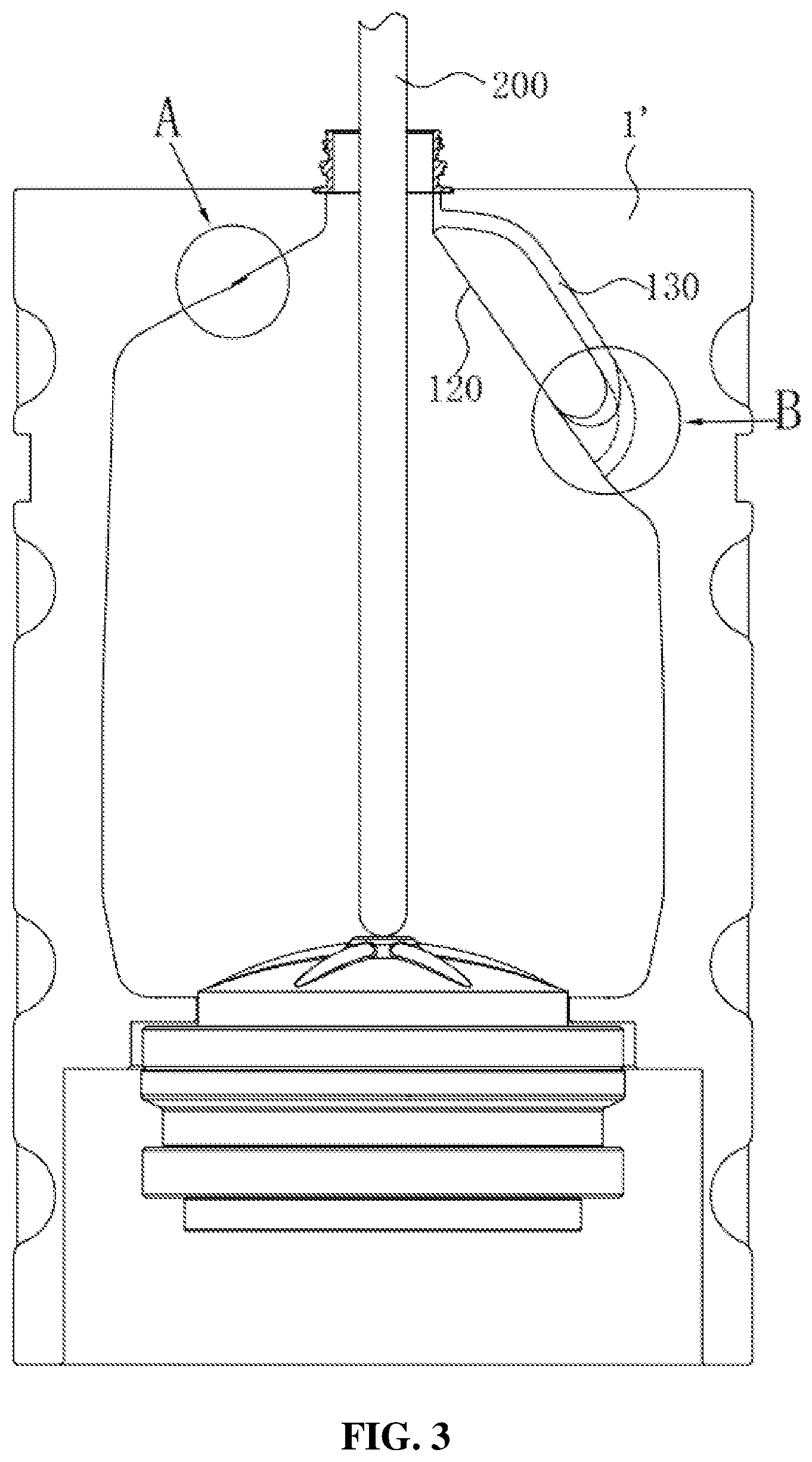 Patent US12479150 Figure 3 – Bottle blowing mold, bottle blowing machine and plastic bottle