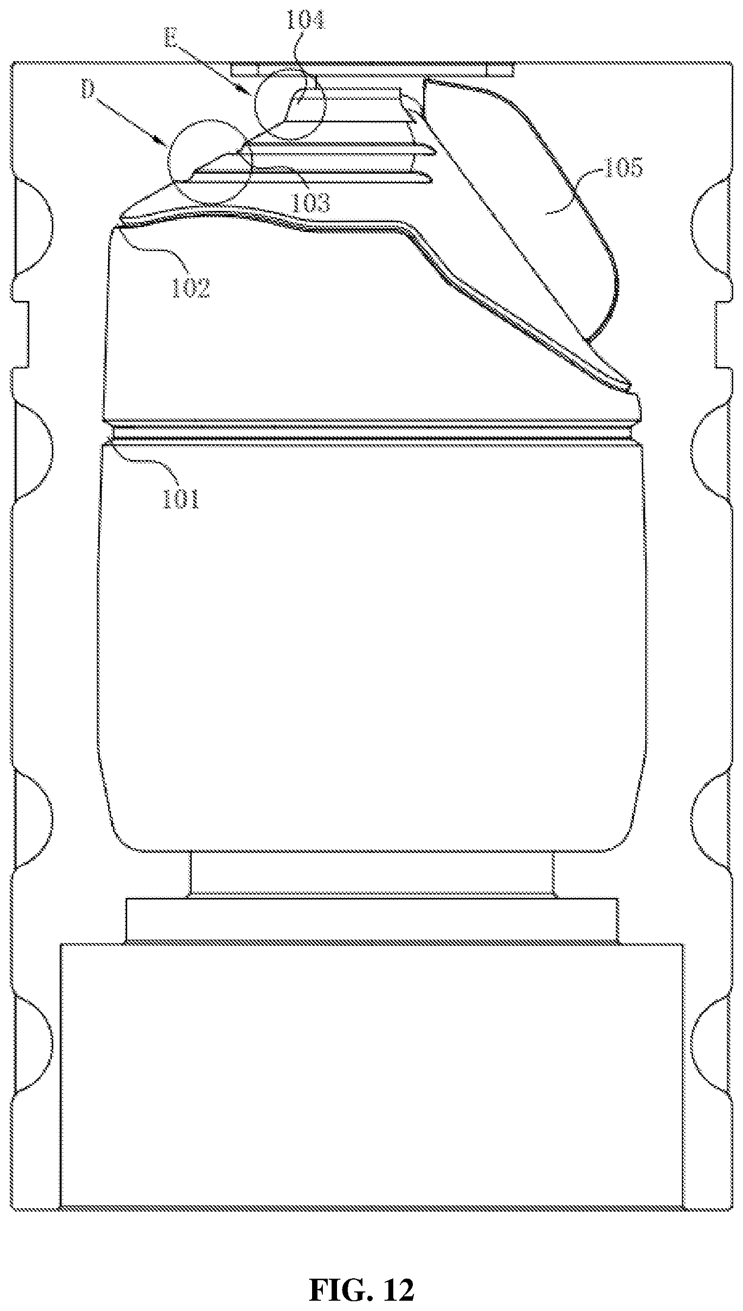 Patent US12479150 Figure 11 – Bottle blowing mold, bottle blowing machine and plastic bottle