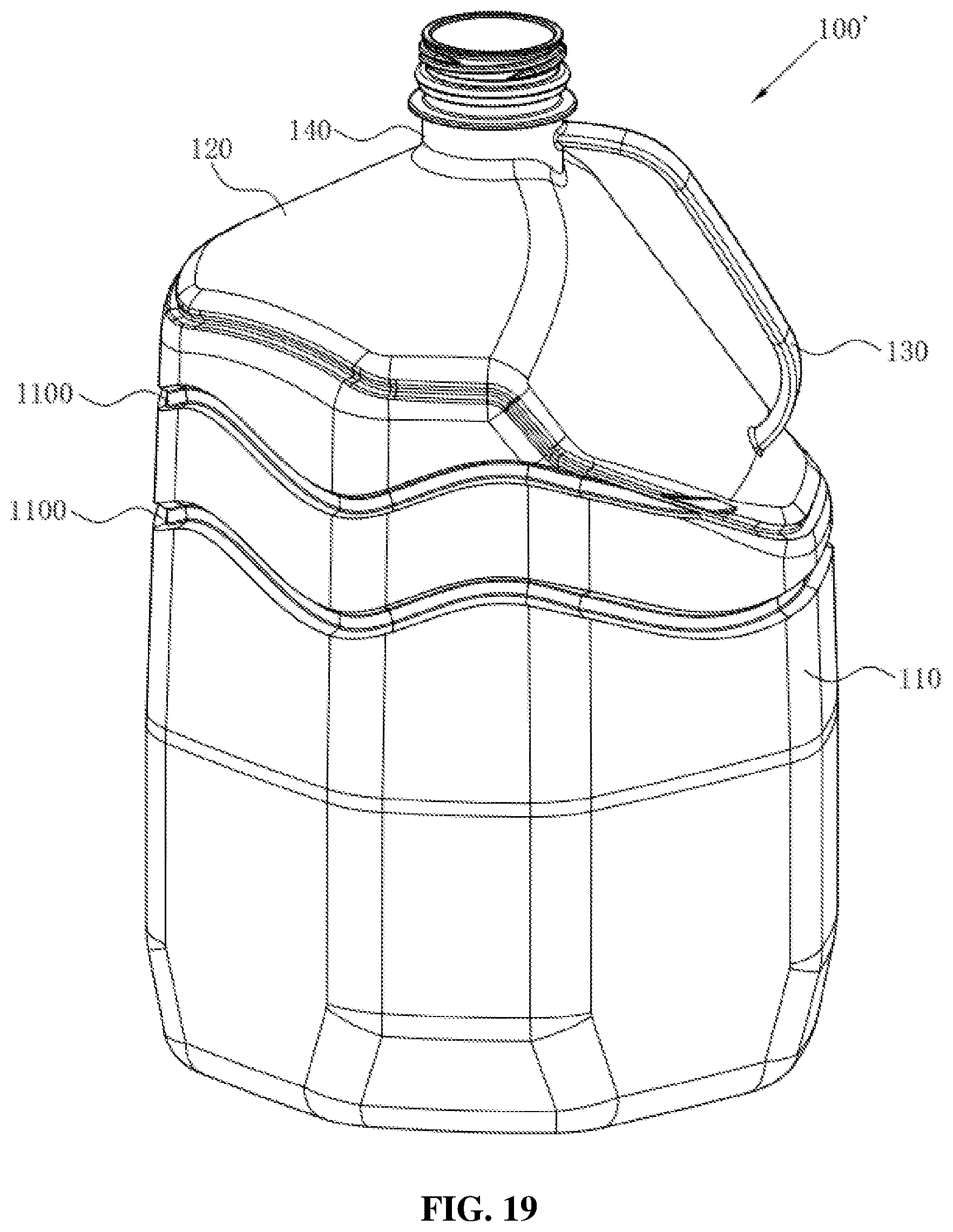 Patent US12479150 Figure 17 – Bottle blowing mold, bottle blowing machine and plastic bottle