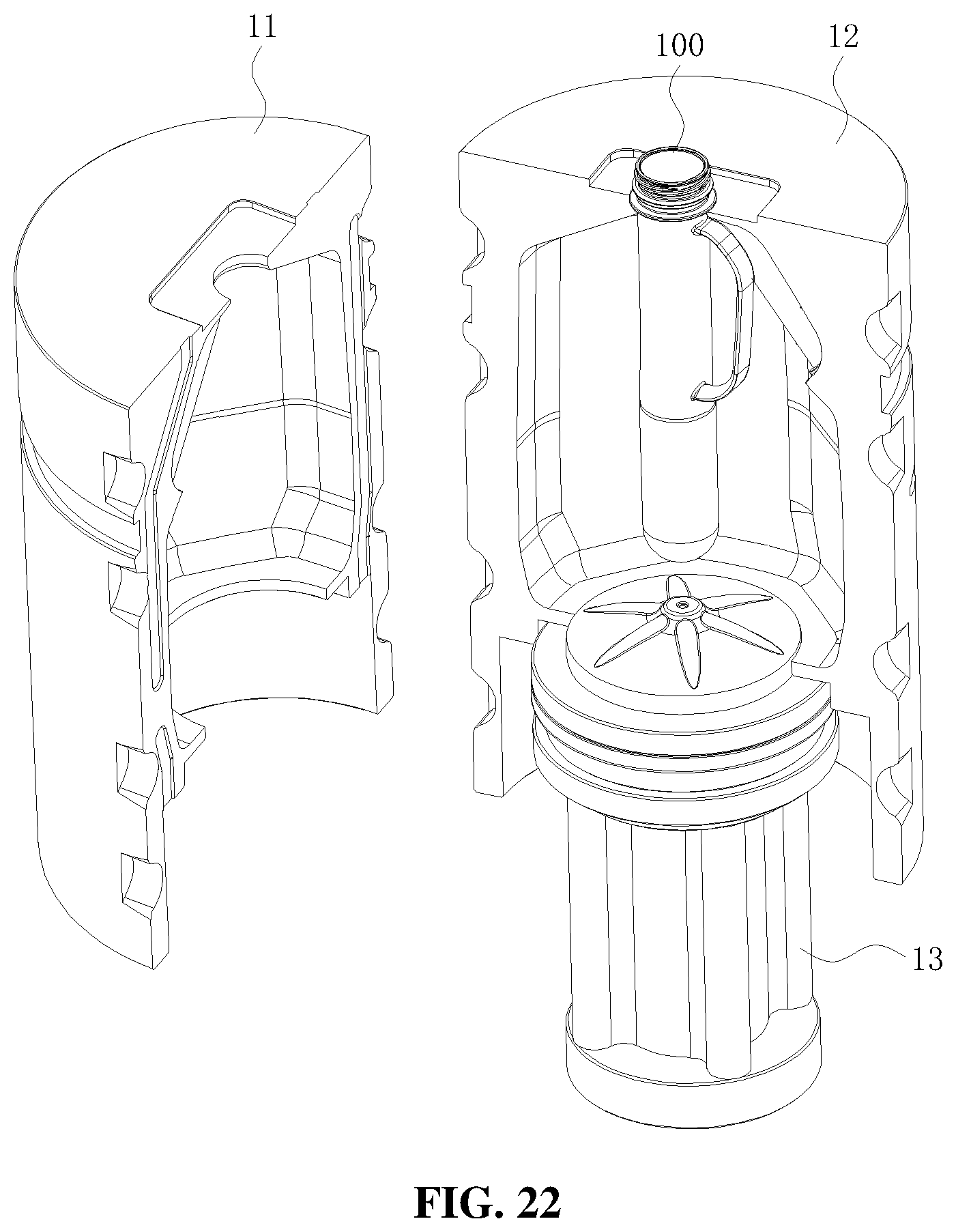 Patent US12479150 Figure 20 – Bottle blowing mold, bottle blowing machine and plastic bottle