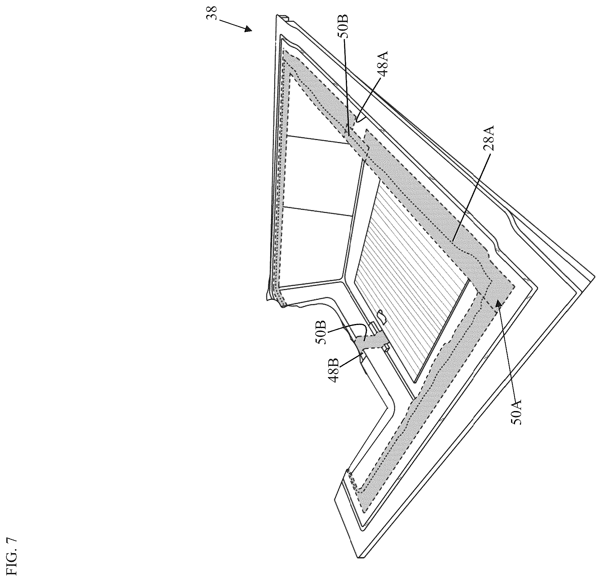 Patent US12479172 Figure 8 – Truck cap and method of making a truck cap using a closed-cavity bag molding process