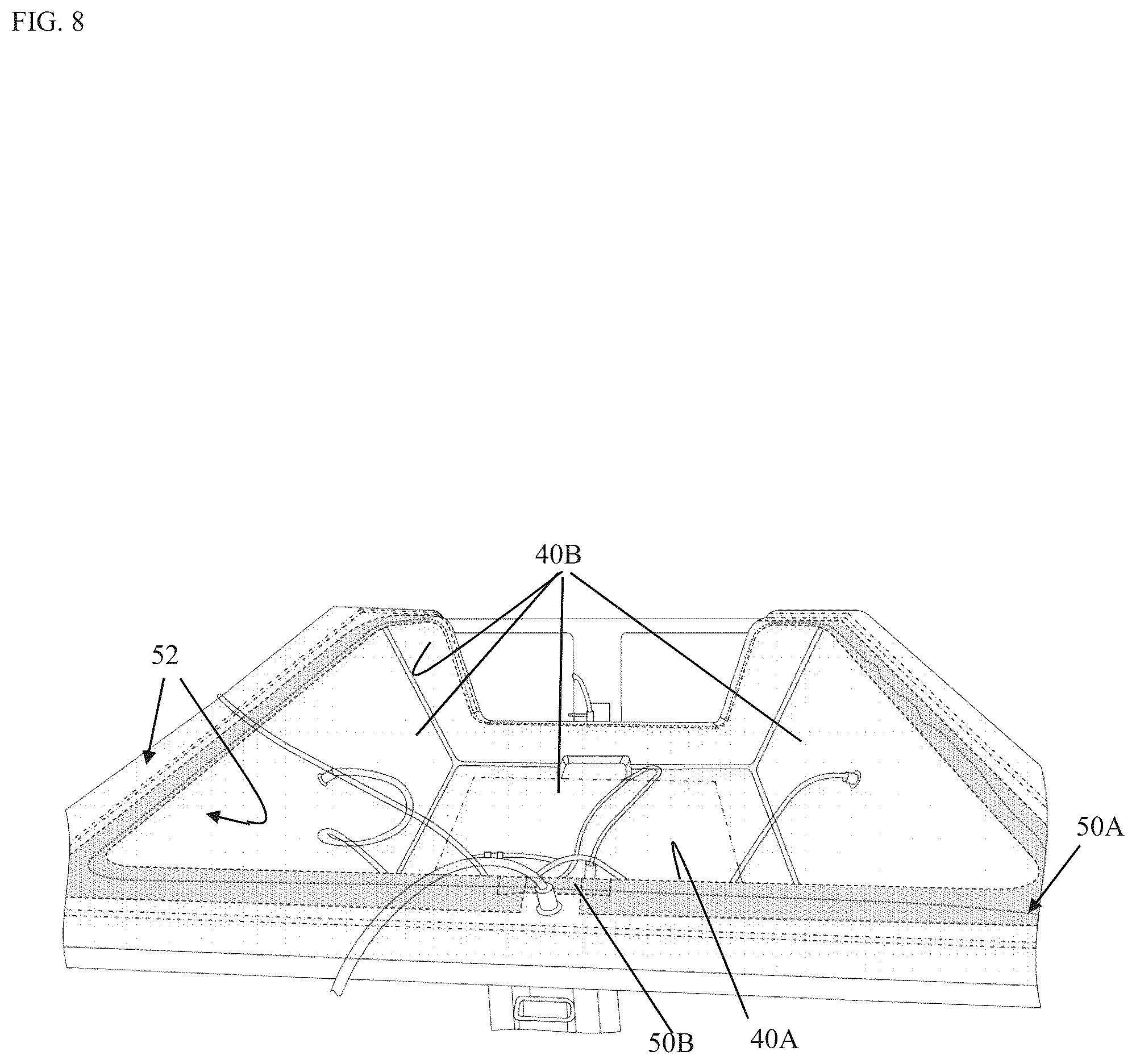 Patent US12479172 Figure 9 – Truck cap and method of making a truck cap using a closed-cavity bag molding process