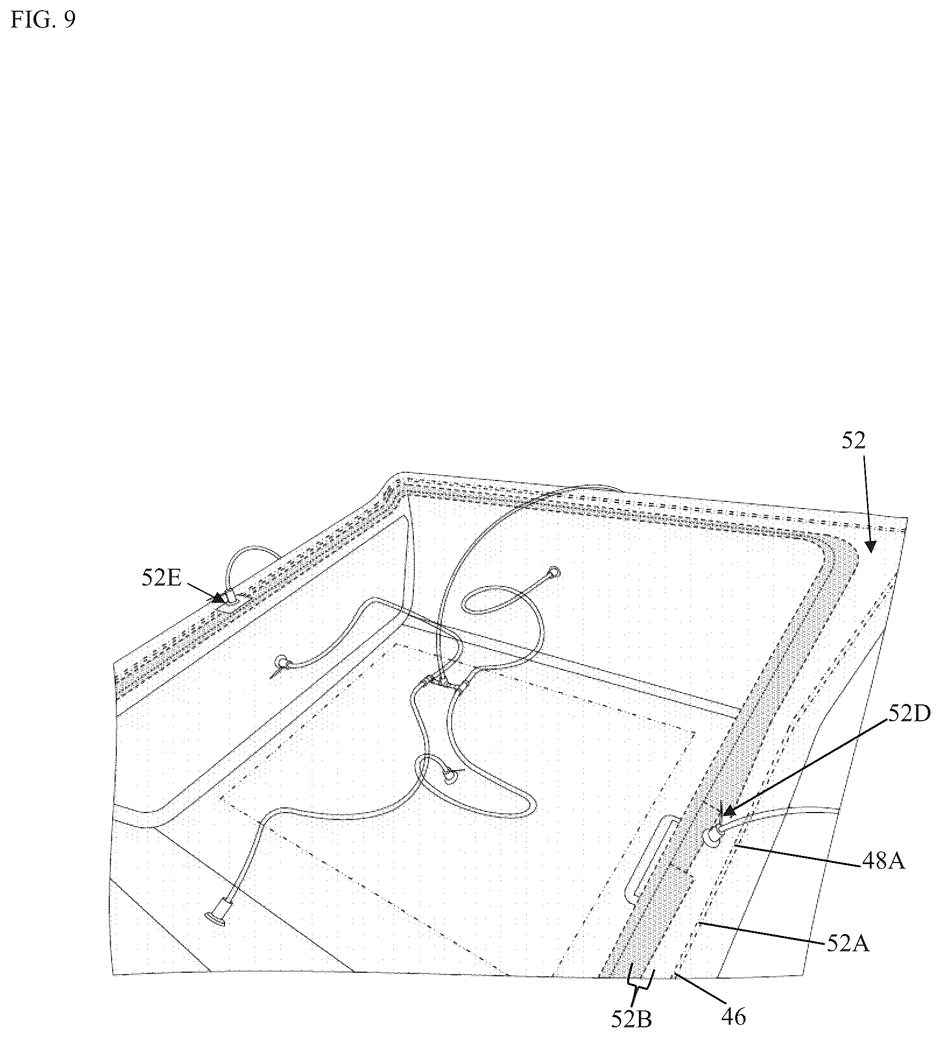 Patent US12479172 Figure 10 – Truck cap and method of making a truck cap using a closed-cavity bag molding process