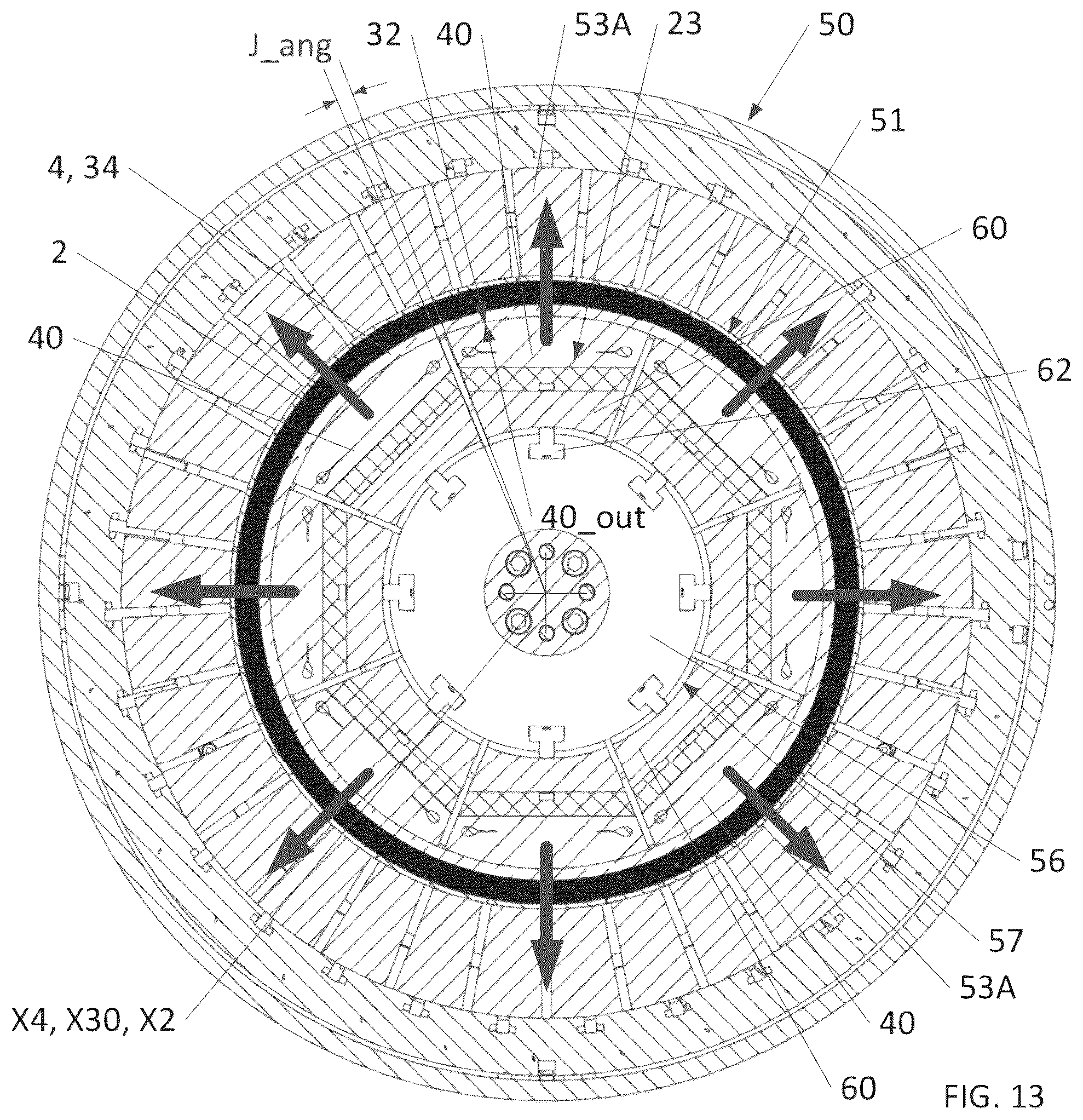 Patent US12479177 Figure 8 – Facility and method for manufacturing an annular tire on a lightweight monolithic core