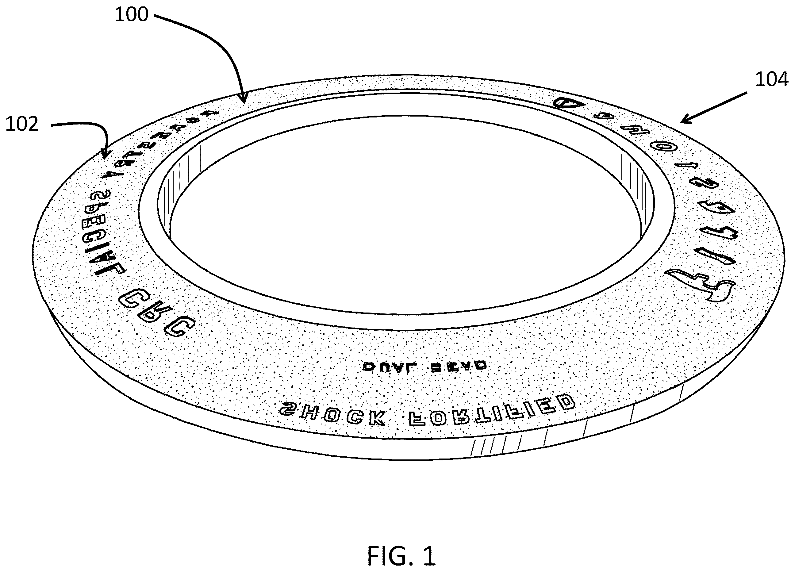 Patent US12479178 Figure 1 – Pneumatic tire with a textured surface, method of manufacturing, and textured mold
