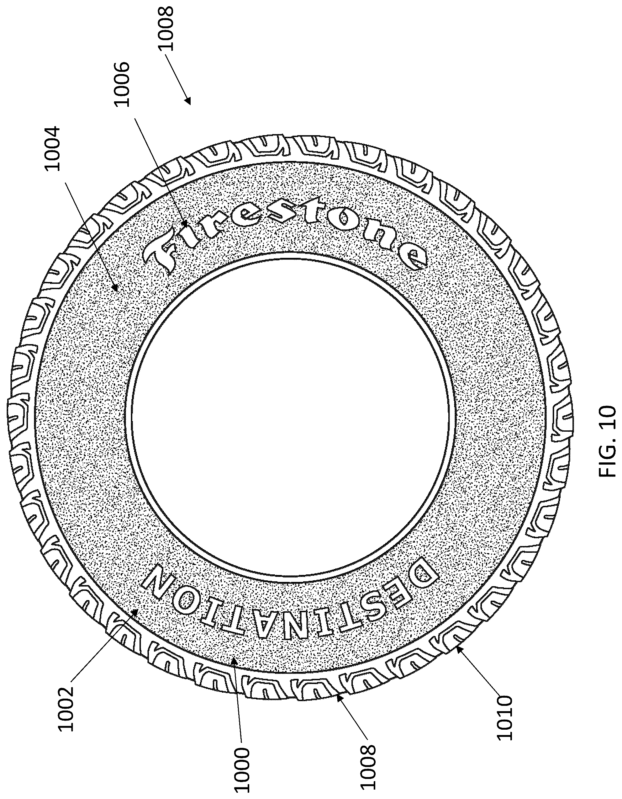 Patent US12479178 Figure 8 – Pneumatic tire with a textured surface, method of manufacturing, and textured mold