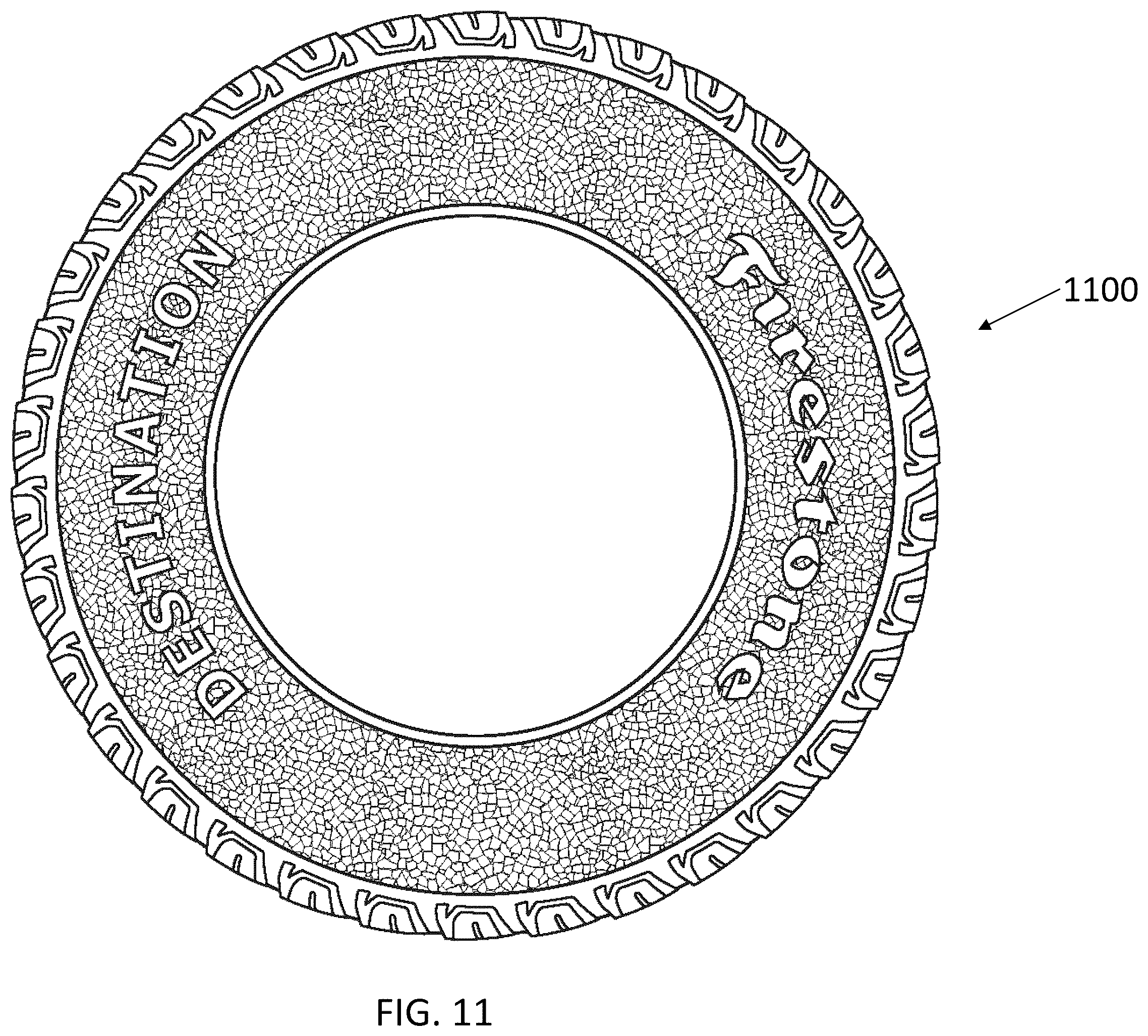 Patent US12479178 Figure 9 – Pneumatic tire with a textured surface, method of manufacturing, and textured mold