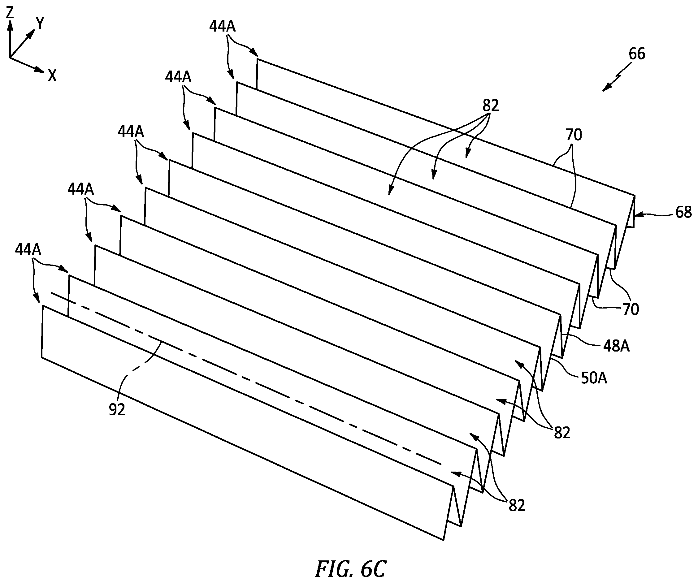 Patent US12479201 Figure 7 – Forming pattern for cellular core by folding material