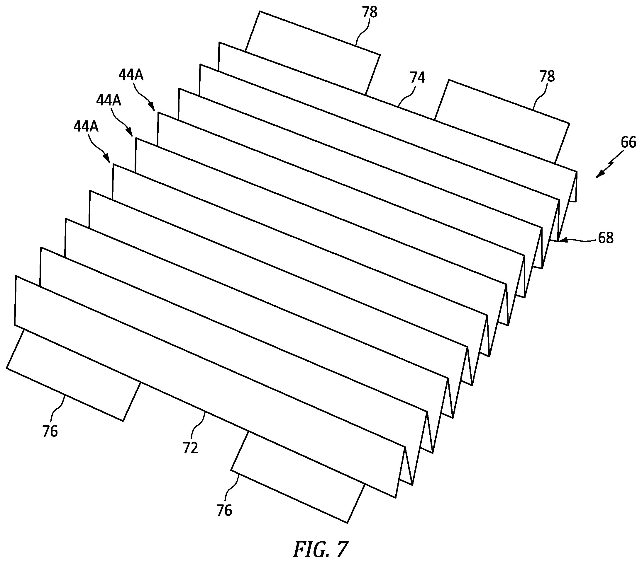 Patent US12479201 Figure 8 – Forming pattern for cellular core by folding material