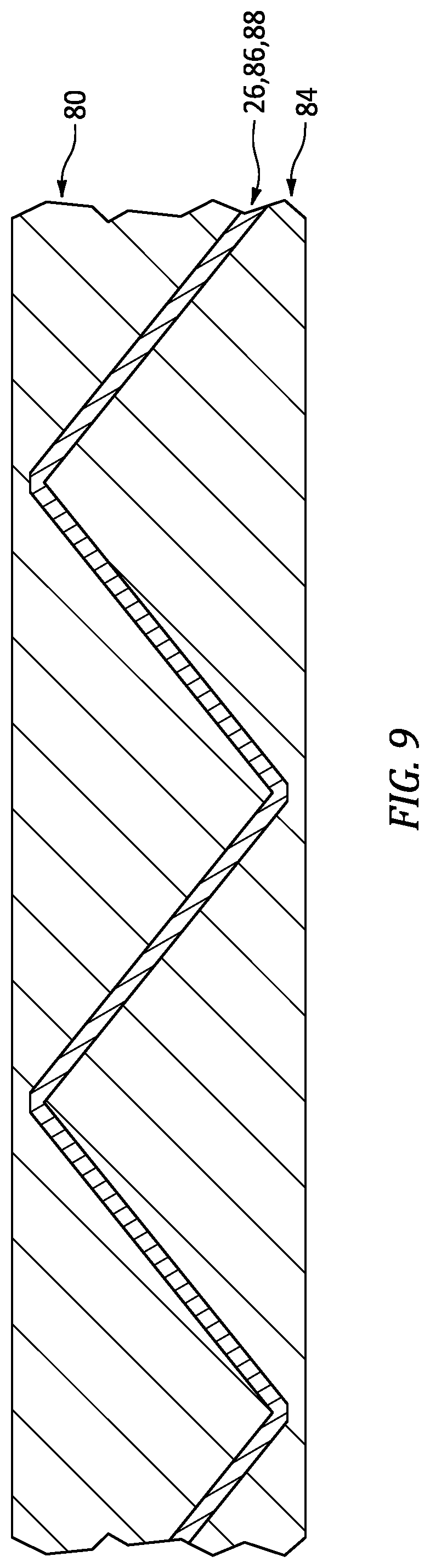 Patent US12479201 Figure 10 – Forming pattern for cellular core by folding material