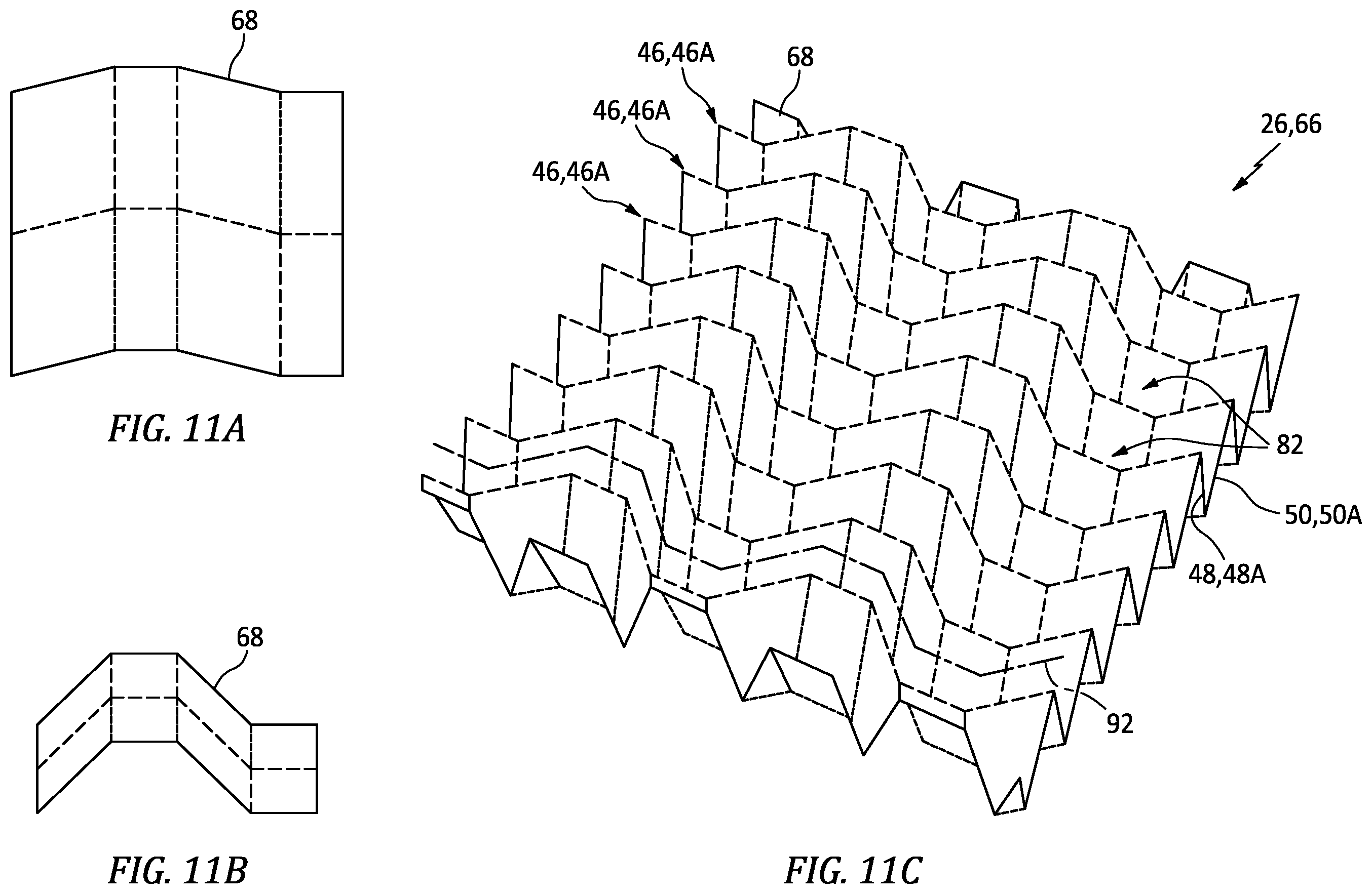 Patent US12479201 Figure 12 – Forming pattern for cellular core by folding material