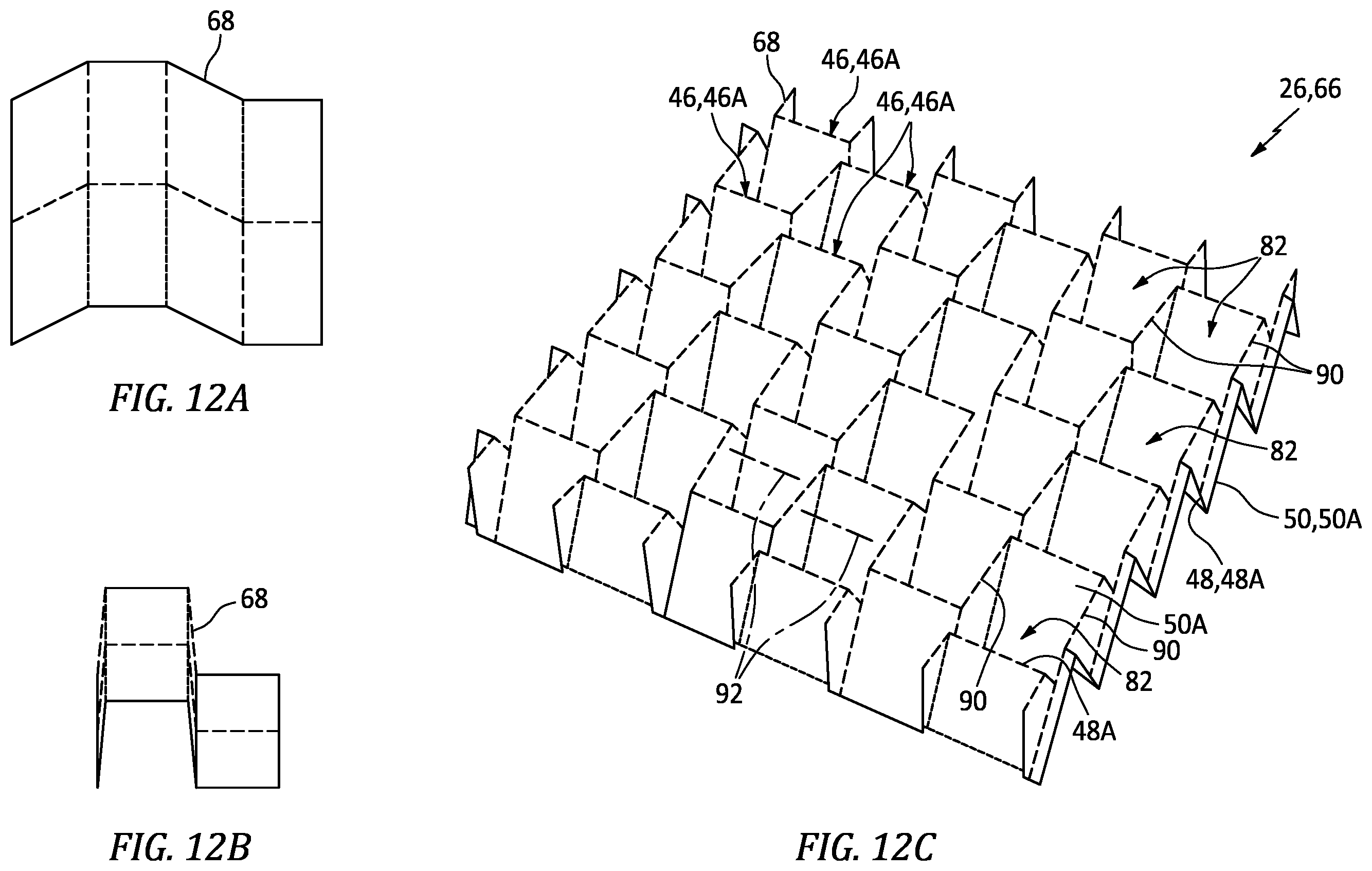Patent US12479201 Figure 13 – Forming pattern for cellular core by folding material