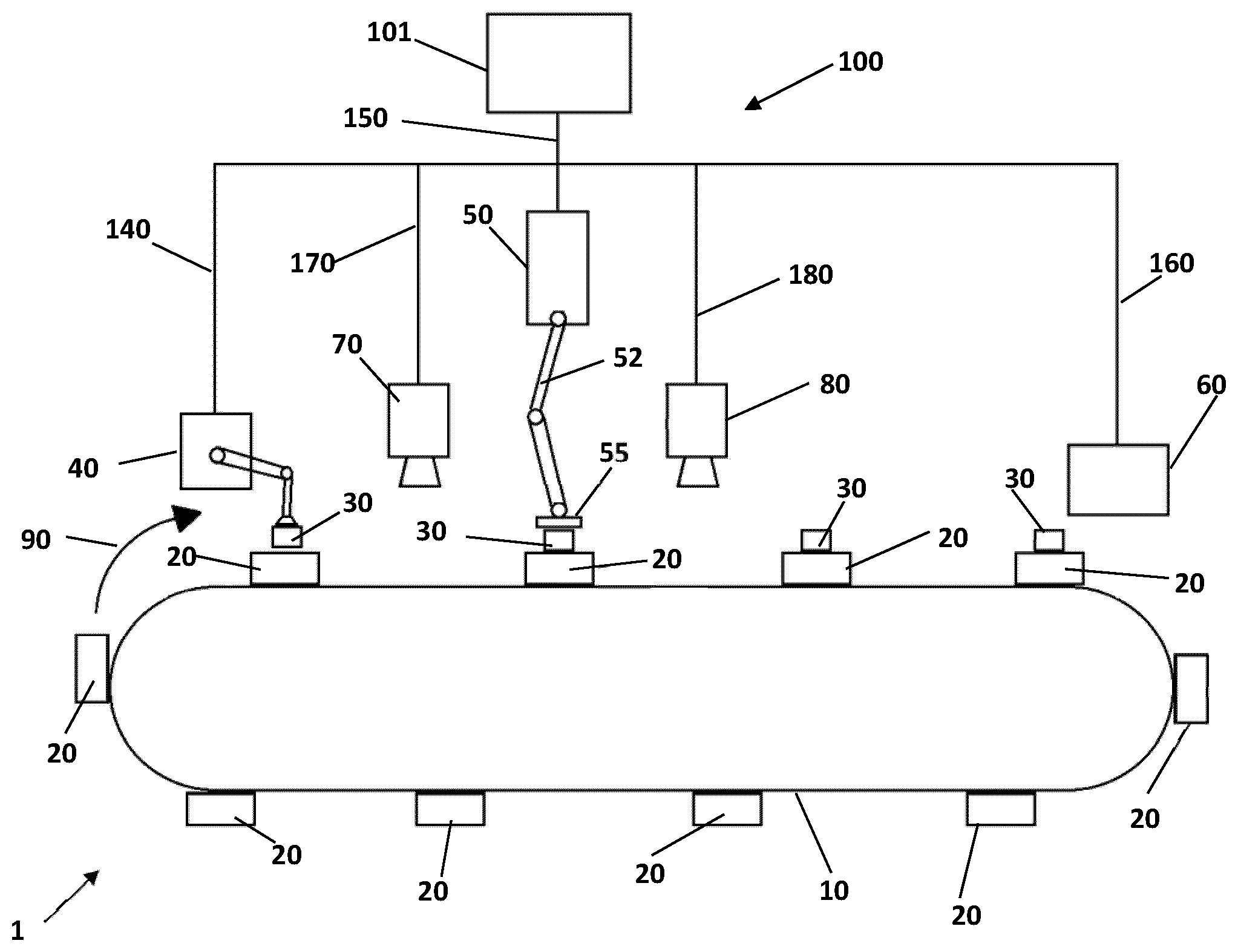 Patent US12479226 Figure 1 – Method of printing on workpieces and a workpiece printing system