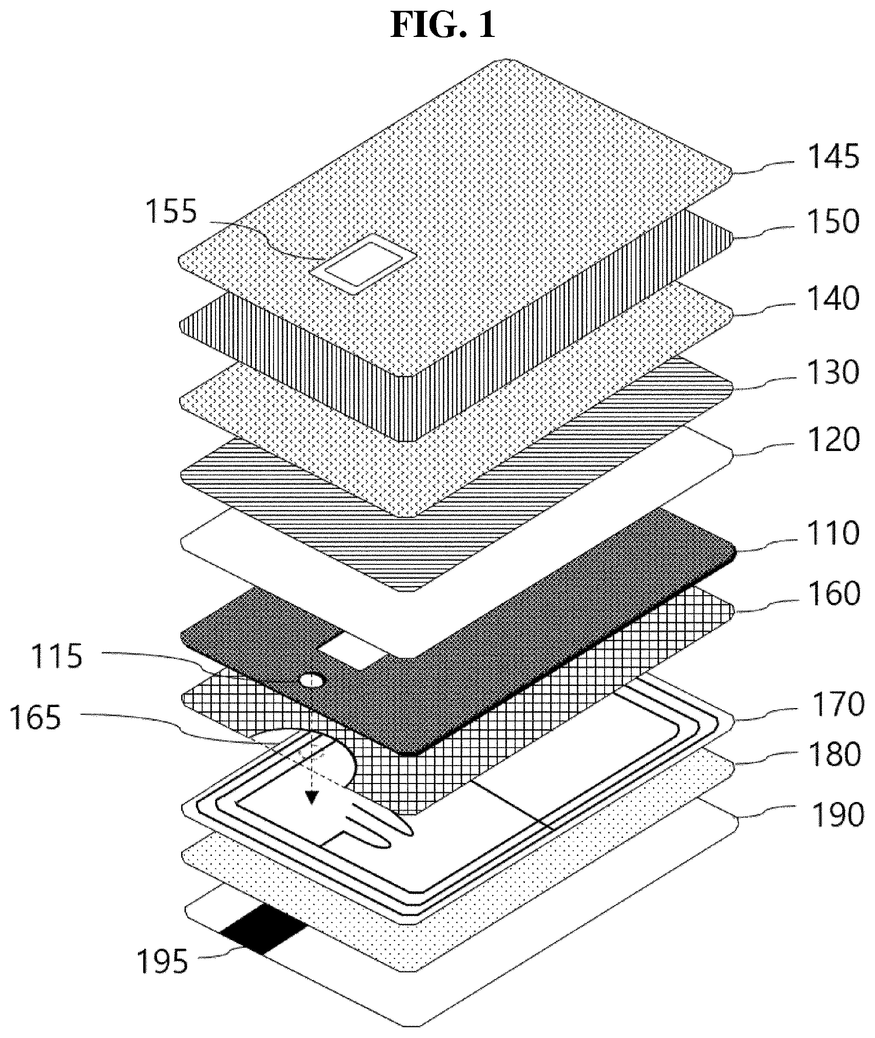 Patent US12479229 — Card with 3D pattern and manufacturing method thereof — Figure 1