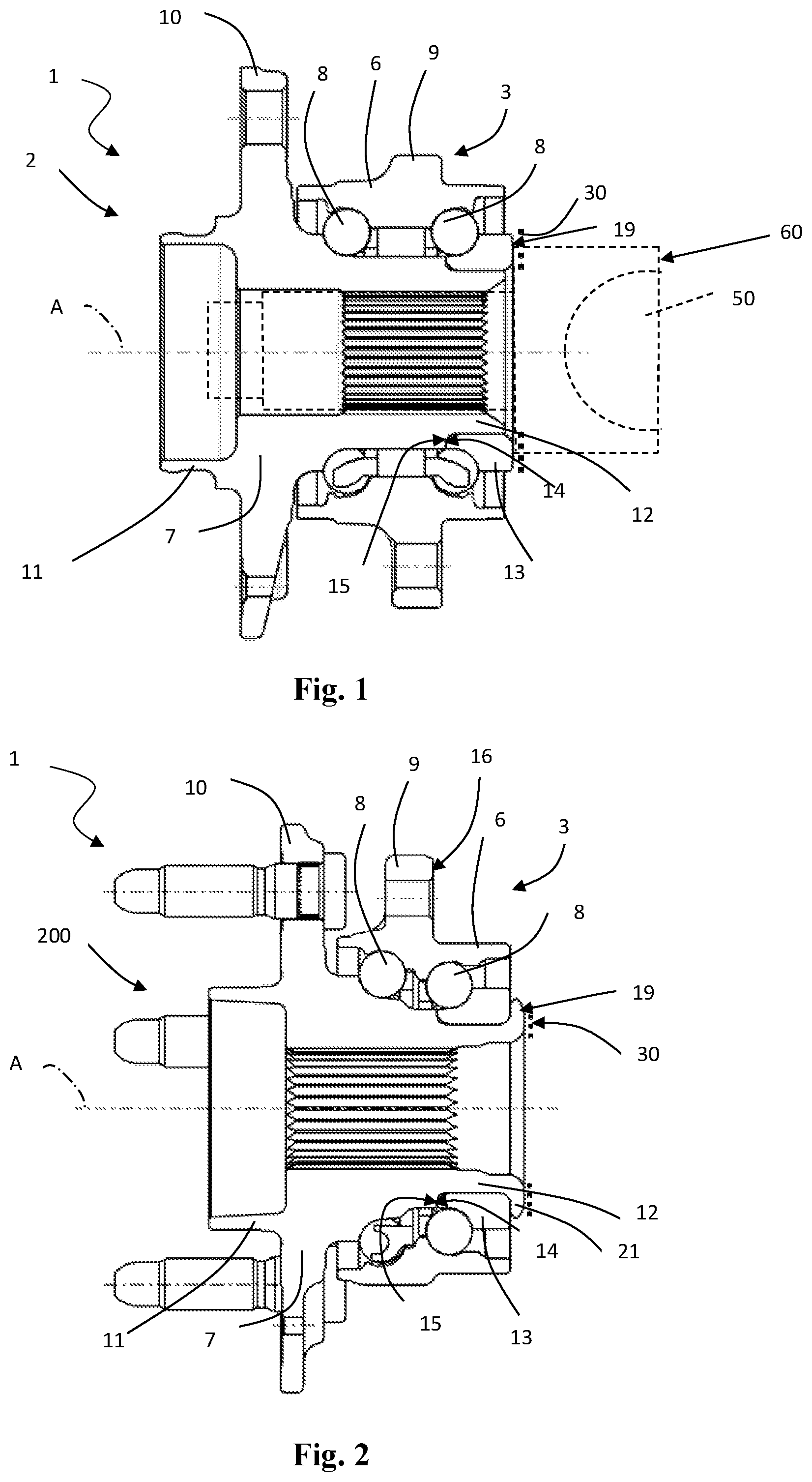 Patent US12479237 Figure 1 – Reduced noise wheel hub unit
