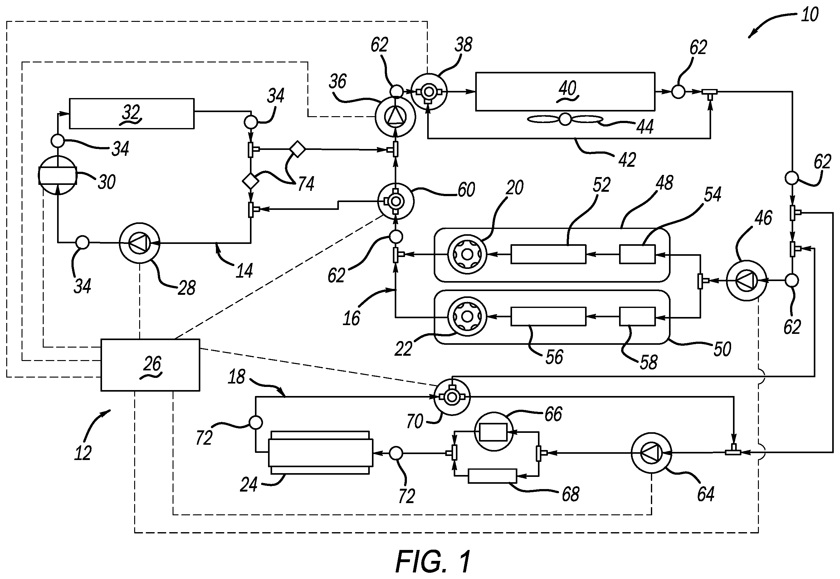 Patent US12479267 Figure 1 – Method of developing a control strategy for a vehicle thermal management system, and vehicle thermal management system
