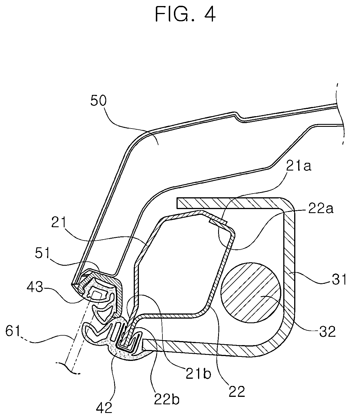 Patent US12479279 Figure 4 – Roof side rail for vehicles