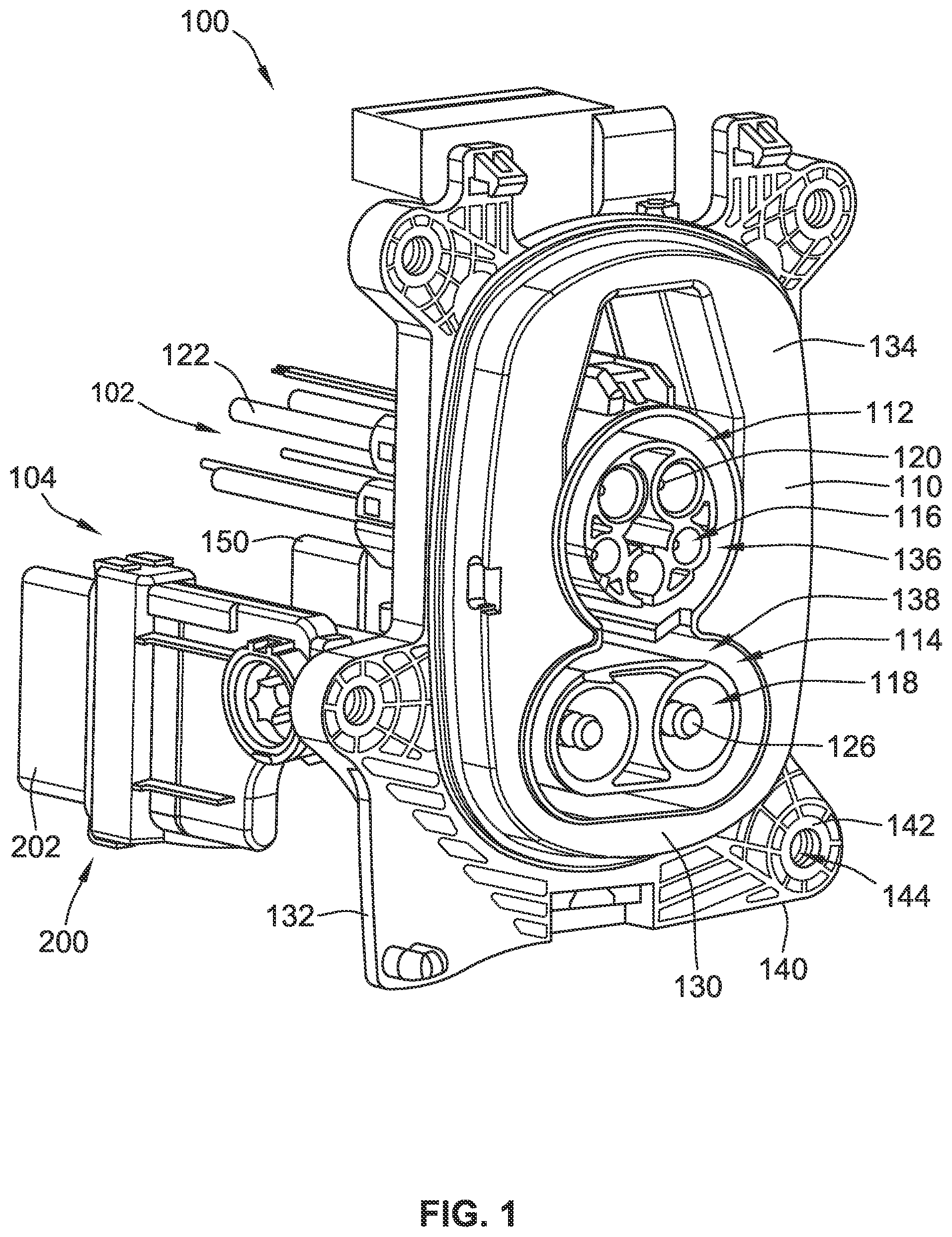 Patent US12479318 Figure 1 – Charging inlet assembly having a power harness