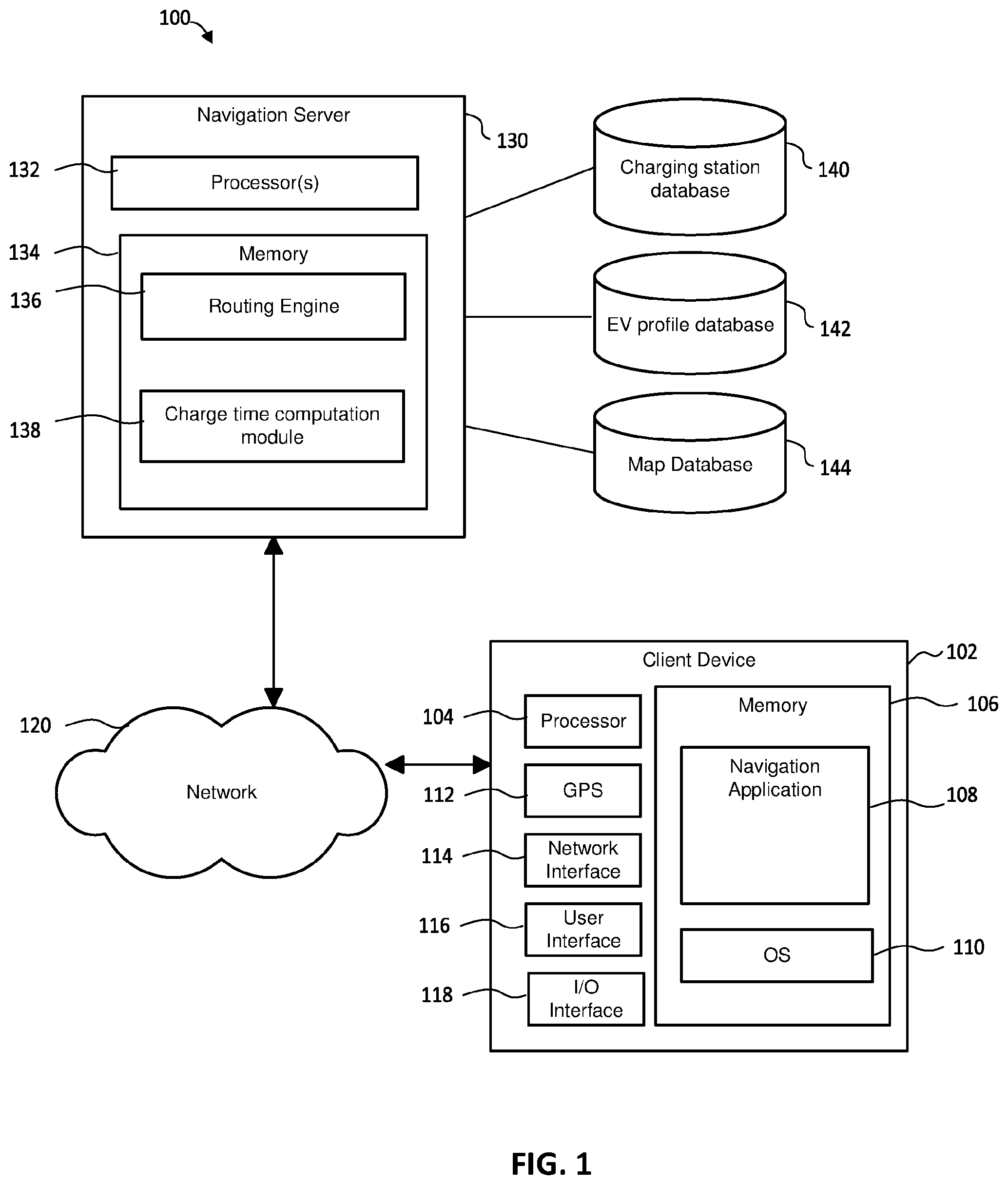 Patent US12479324 Figure 1 – Automatic routing through electric vehicle charging stations