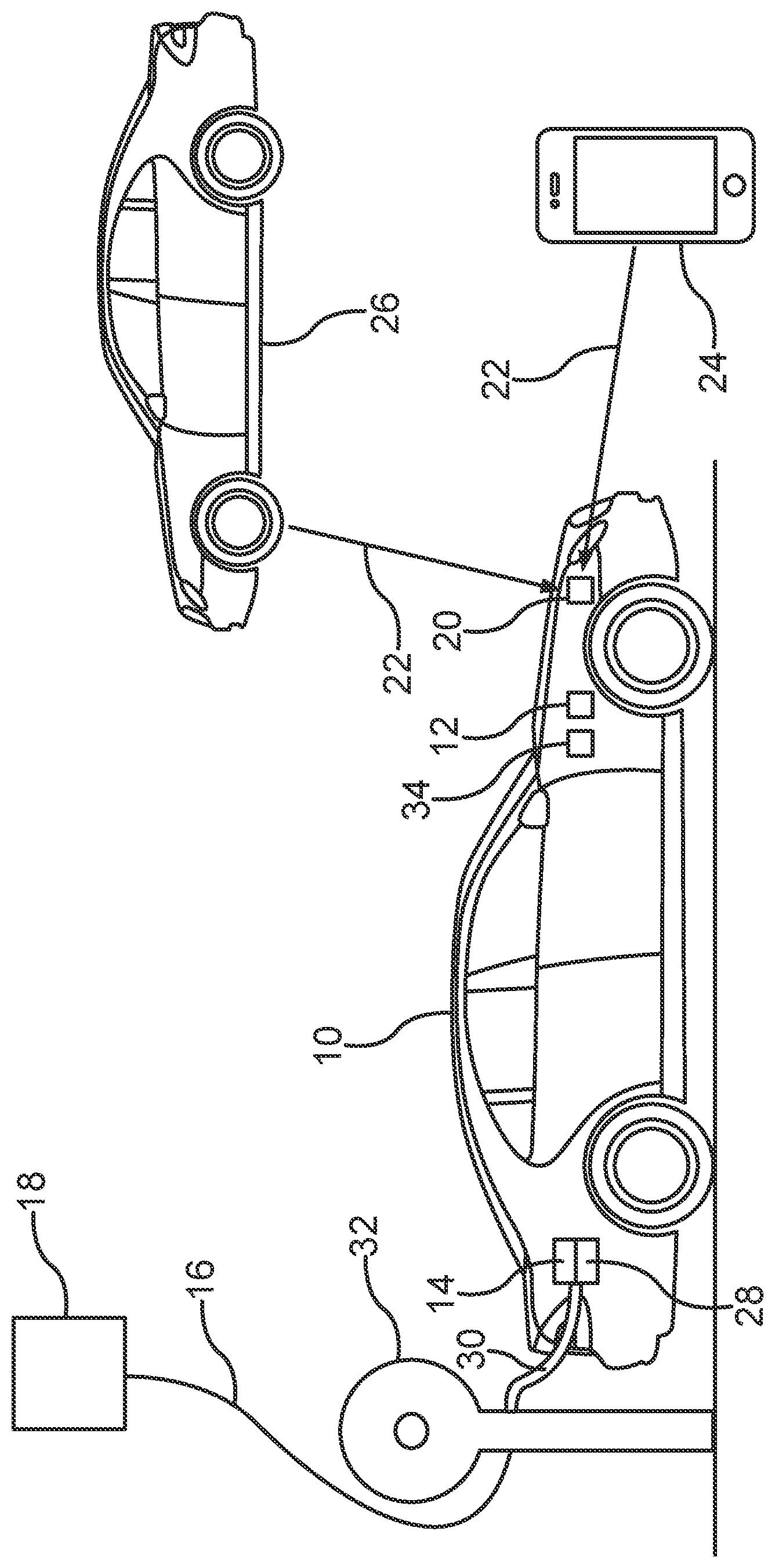 Patent US12479325 Figure 1 – Motor vehicle having a communication device, and method for transmitting a data package