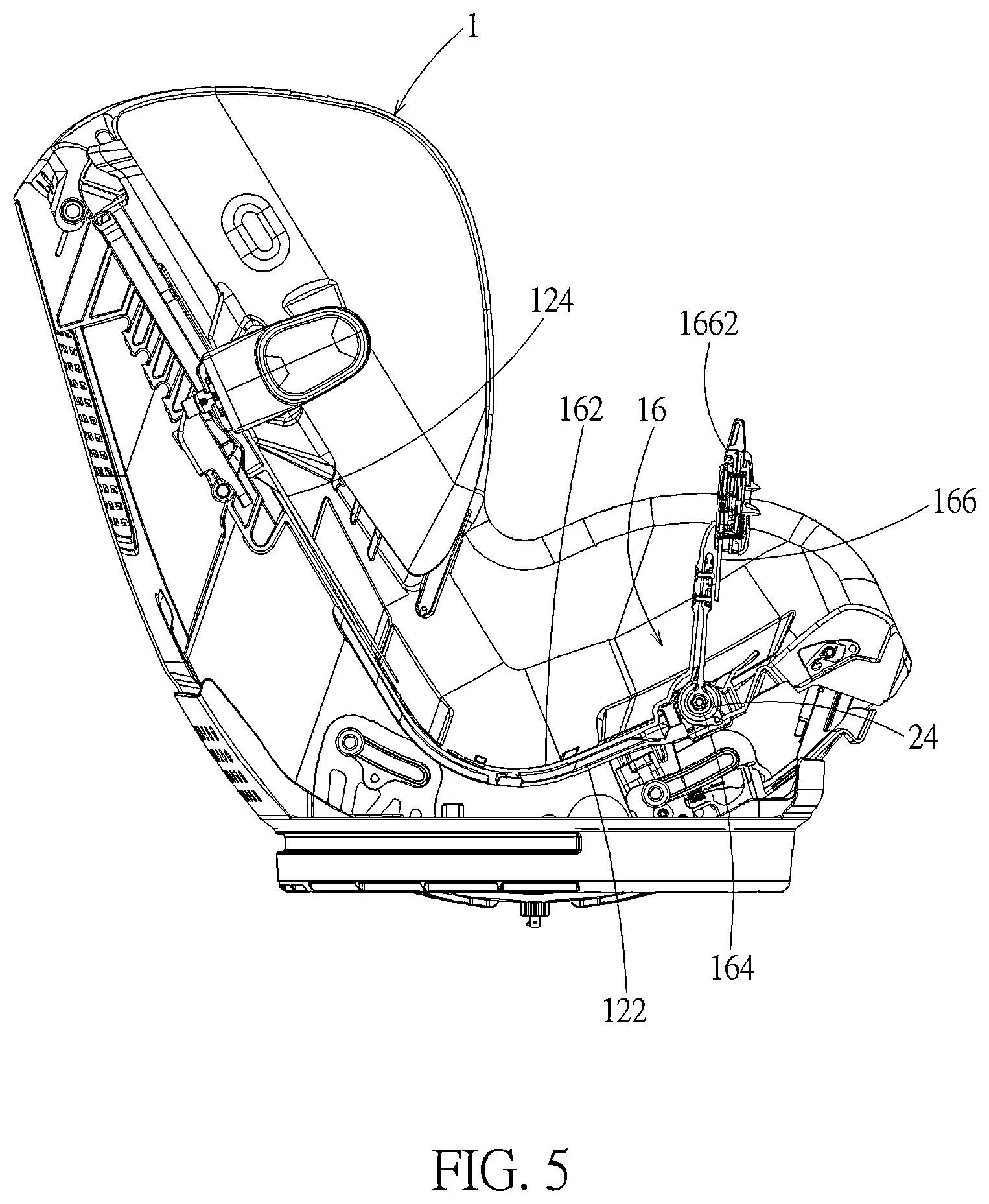 Patent US12479339 Figure 5 – Alert system for safety seat and safety seat