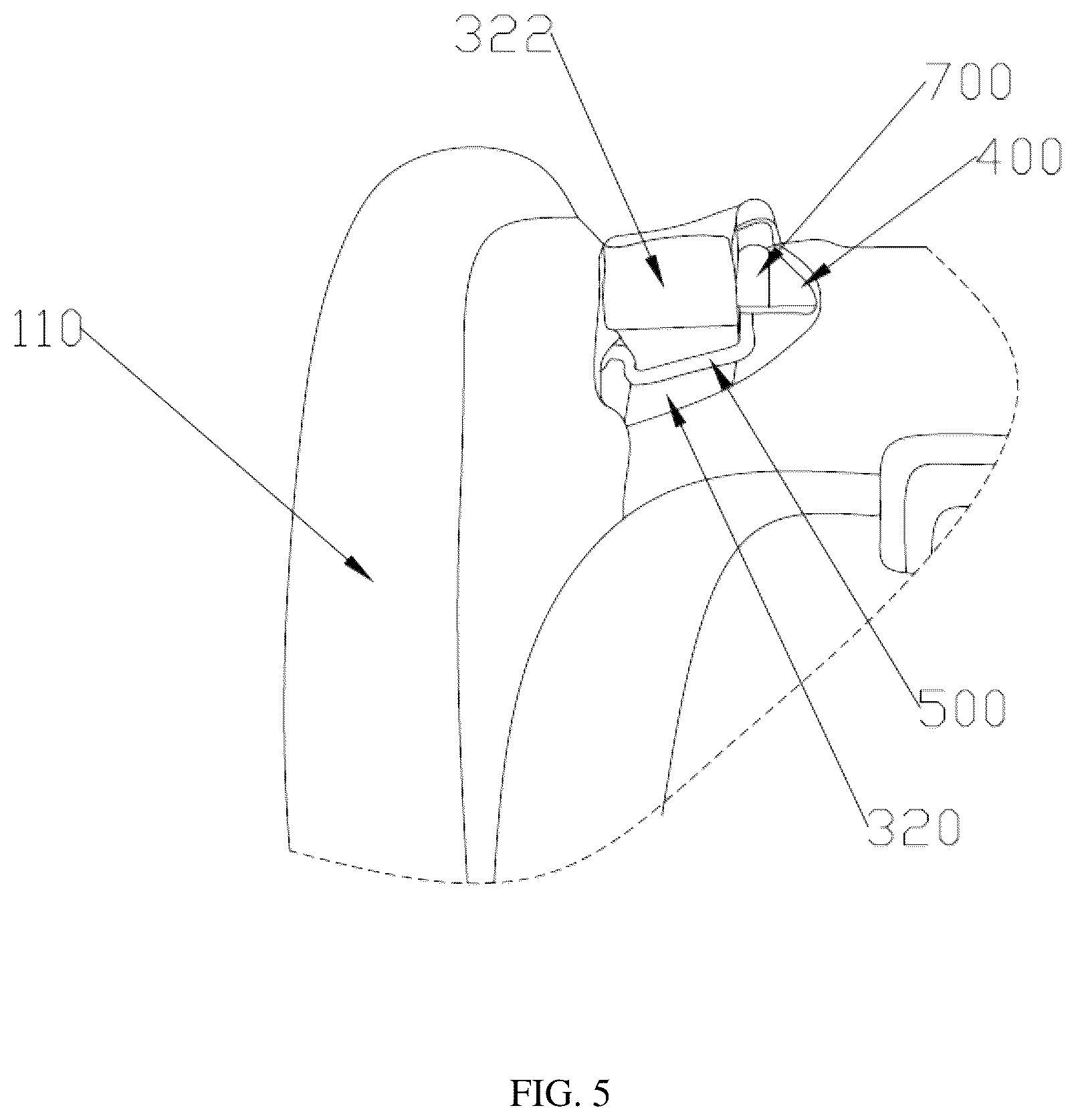 Patent US12479340 Figure 5 – Child safety seat