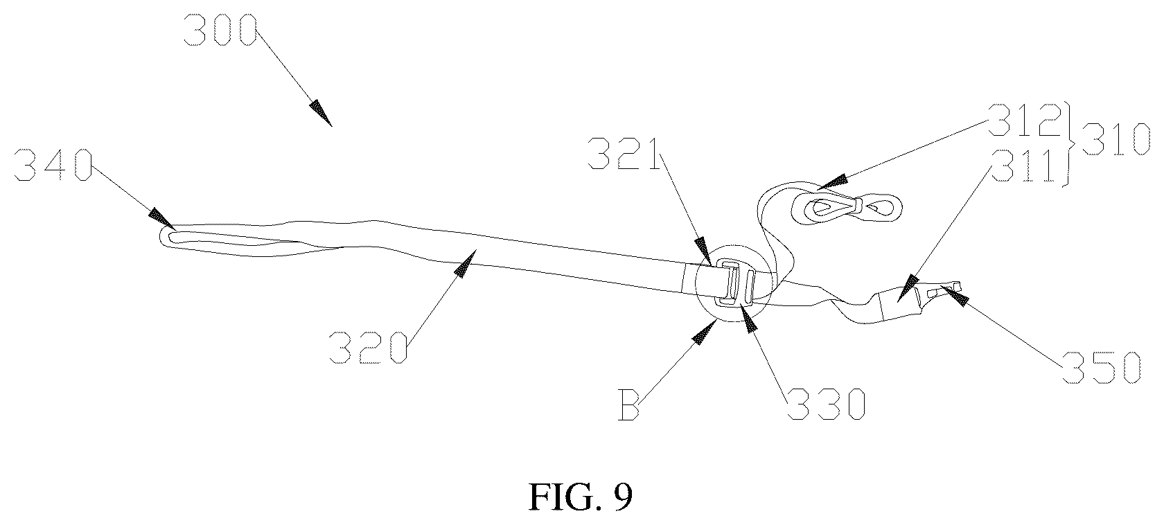 Patent US12479340 Figure 9 – Child safety seat